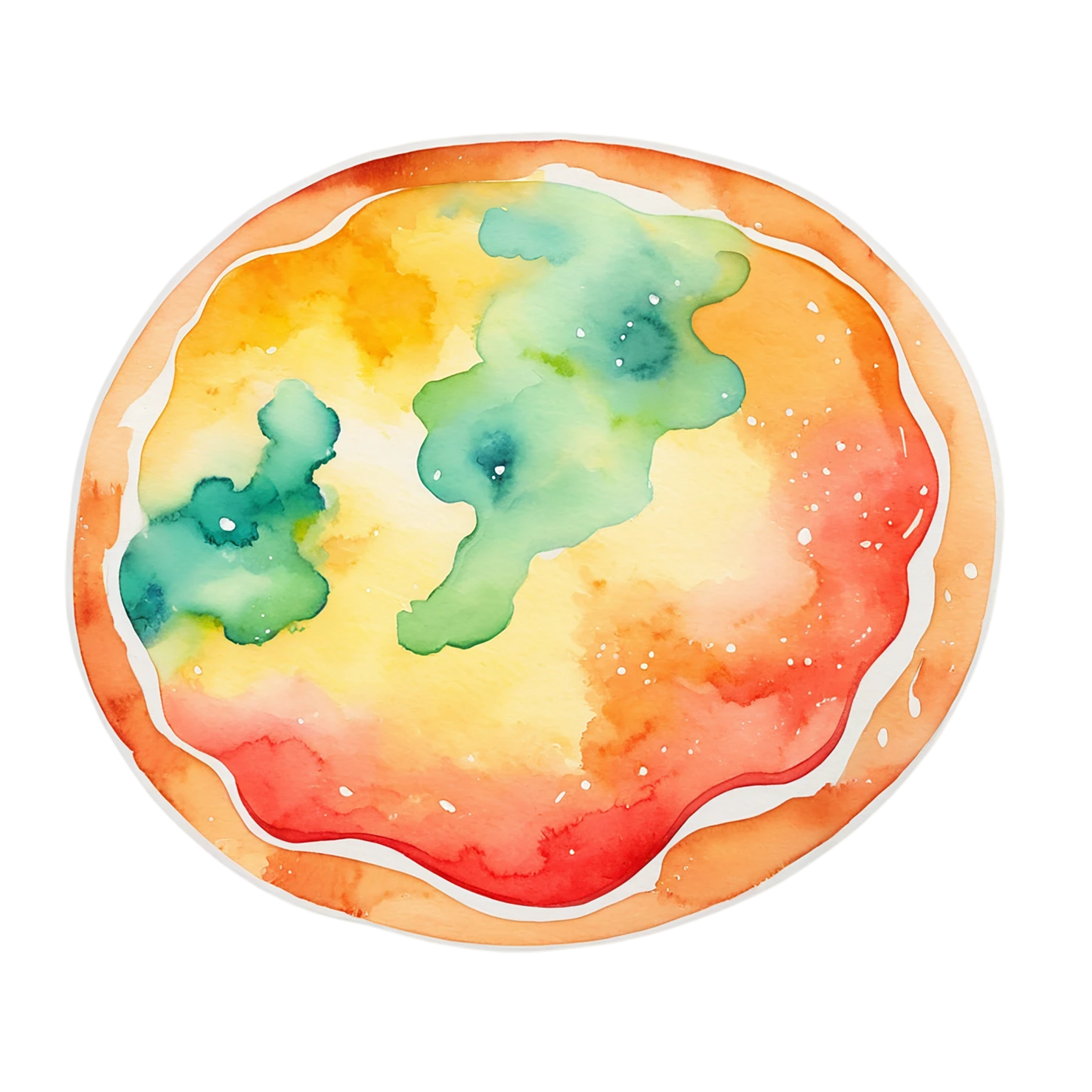 Pizza watercolor sticker isolated on transparent background #20957