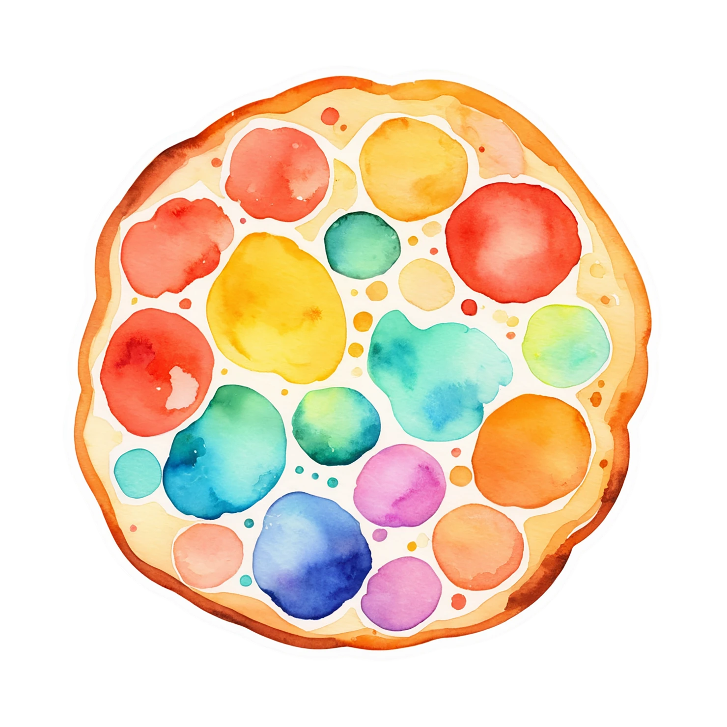 Pizza watercolor sticker isolated on transparent background #20958