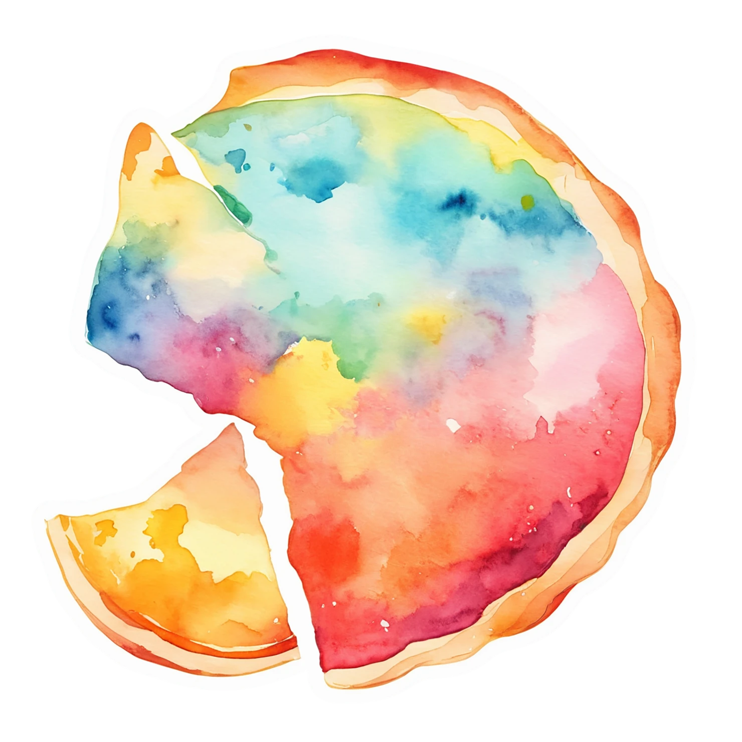 Pizza watercolor sticker isolated on transparent background #20965