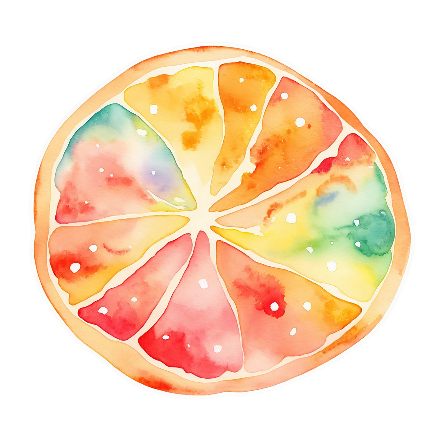 Pizza watercolor sticker isolated on transparent background #20975