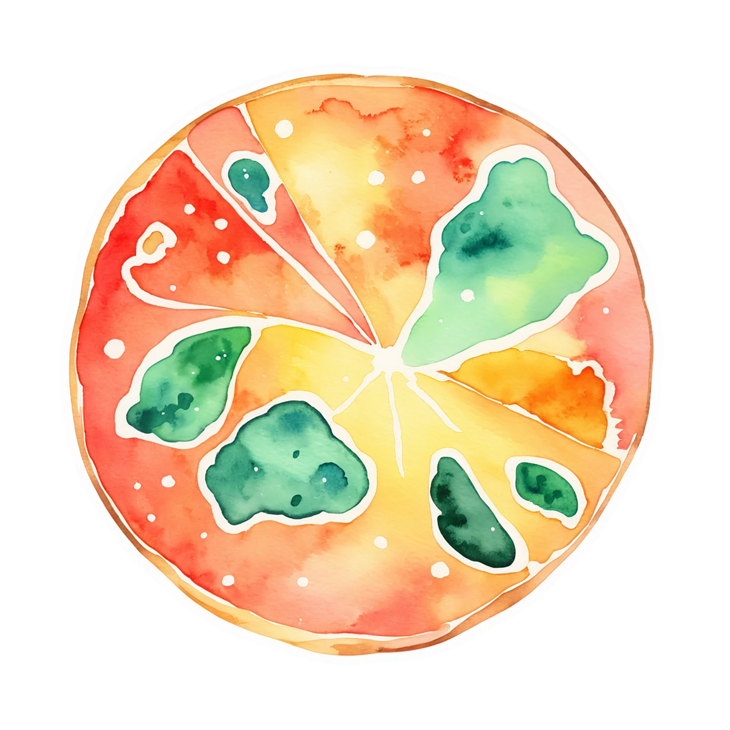Pizza watercolor sticker isolated on transparent background #20976