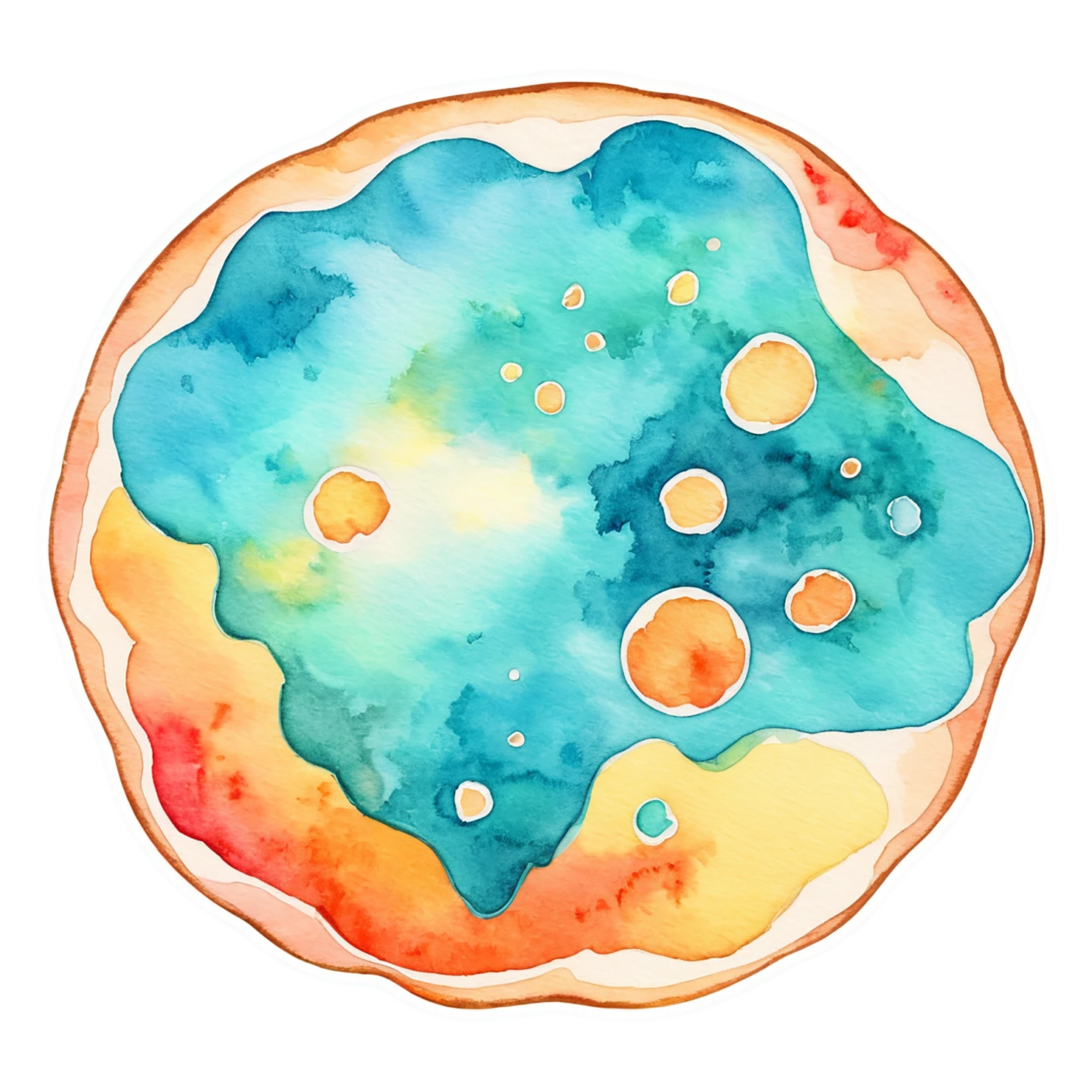 Pizza watercolor sticker isolated on transparent background #20989