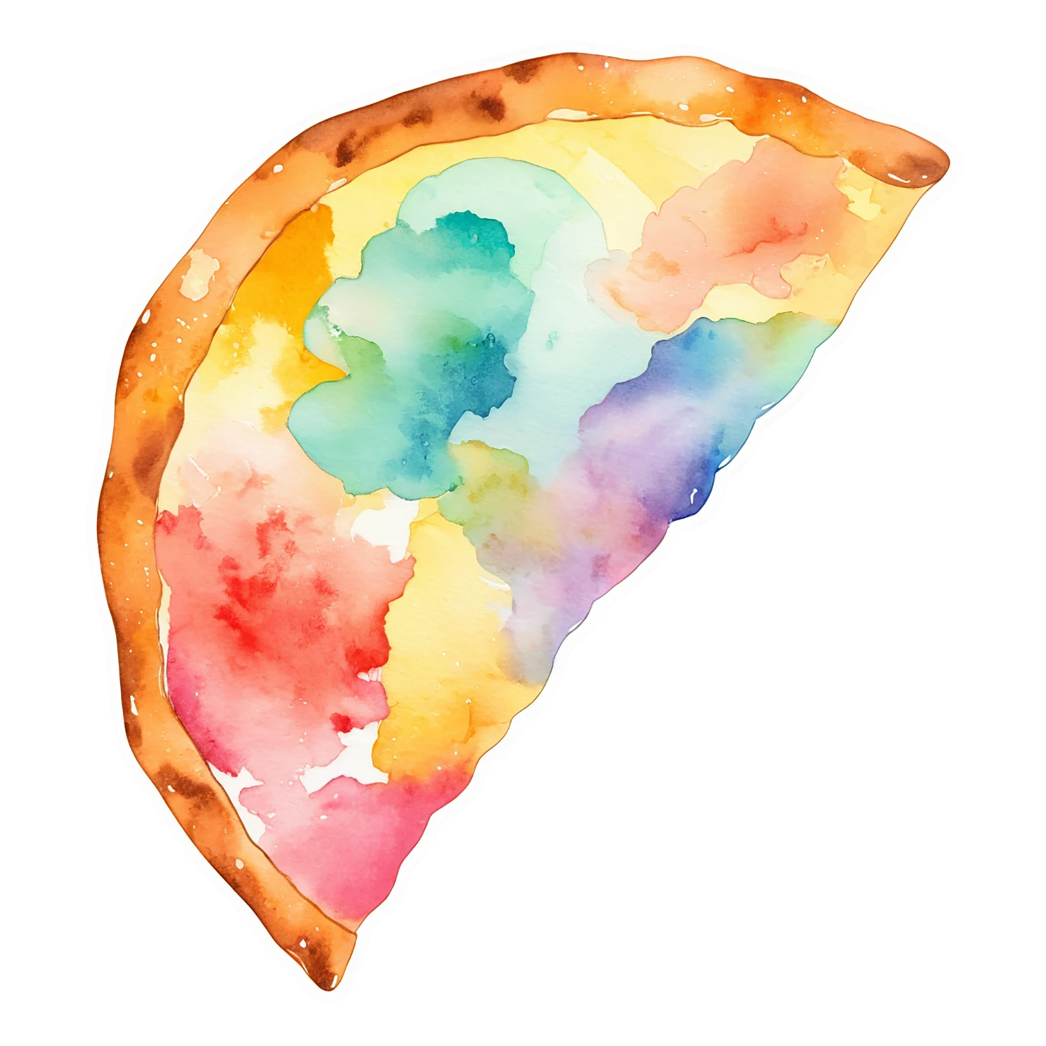 Pizza watercolor sticker isolated on transparent background #20994