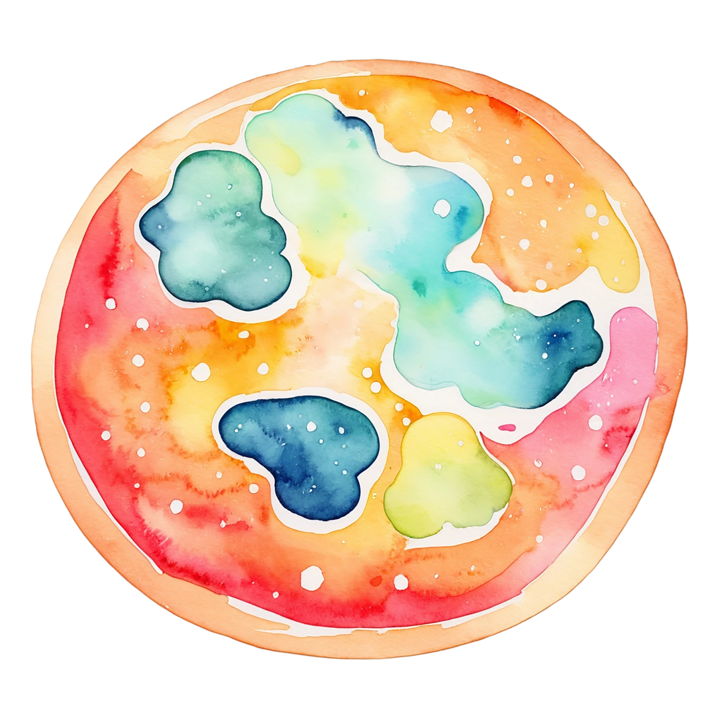 Pizza watercolor sticker isolated on transparent background #20995