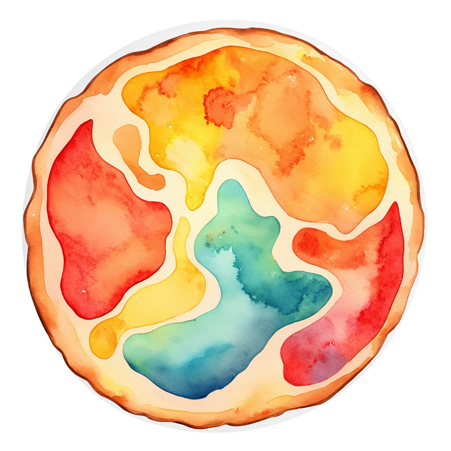 Pizza watercolor sticker isolated on transparent background #20999