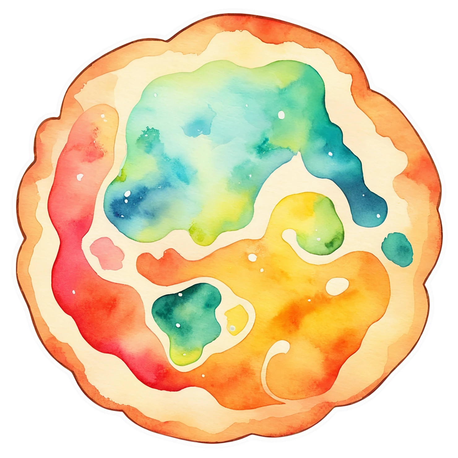 Pizza watercolor sticker isolated on transparent background #21000