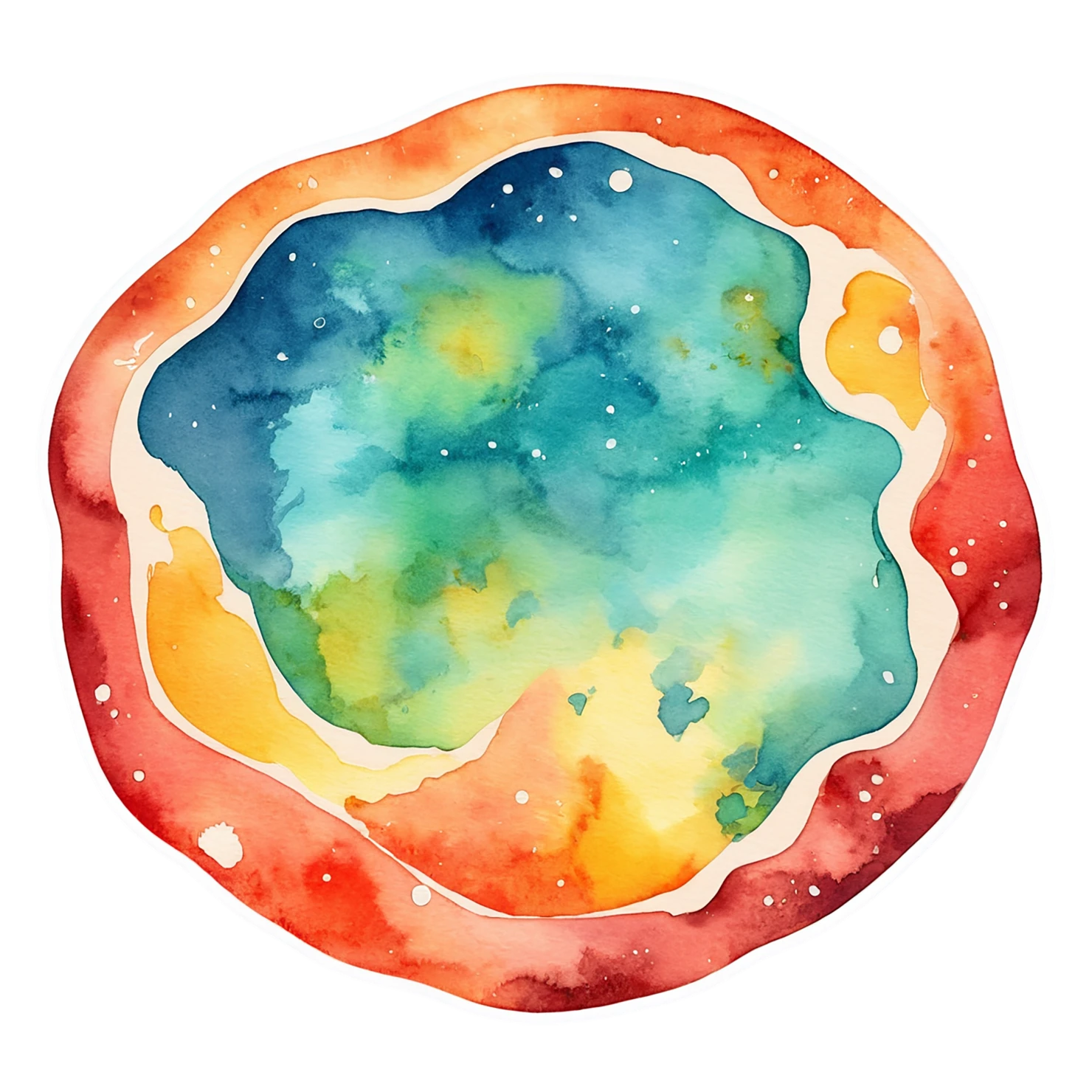 Pizza watercolor sticker isolated on transparent background #21006