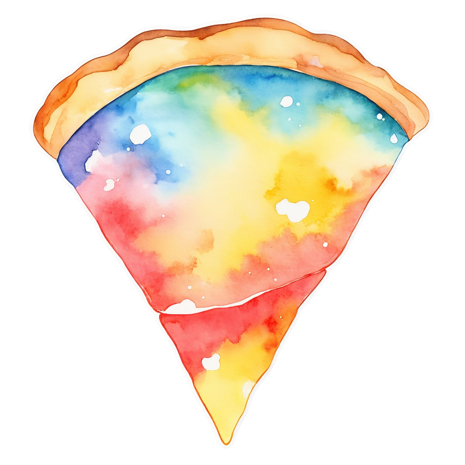 Pizza watercolor sticker isolated on transparent background #21013