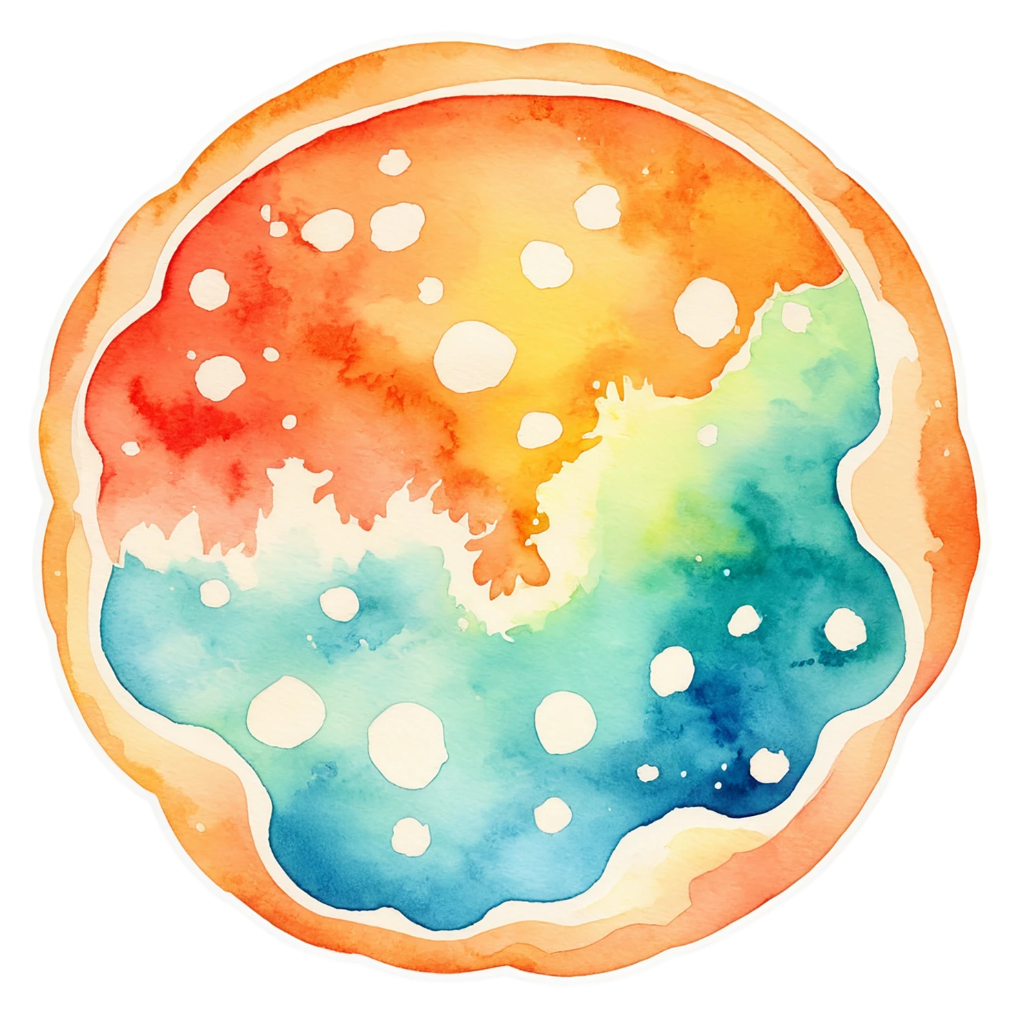 Pizza watercolor sticker isolated on transparent background #21016