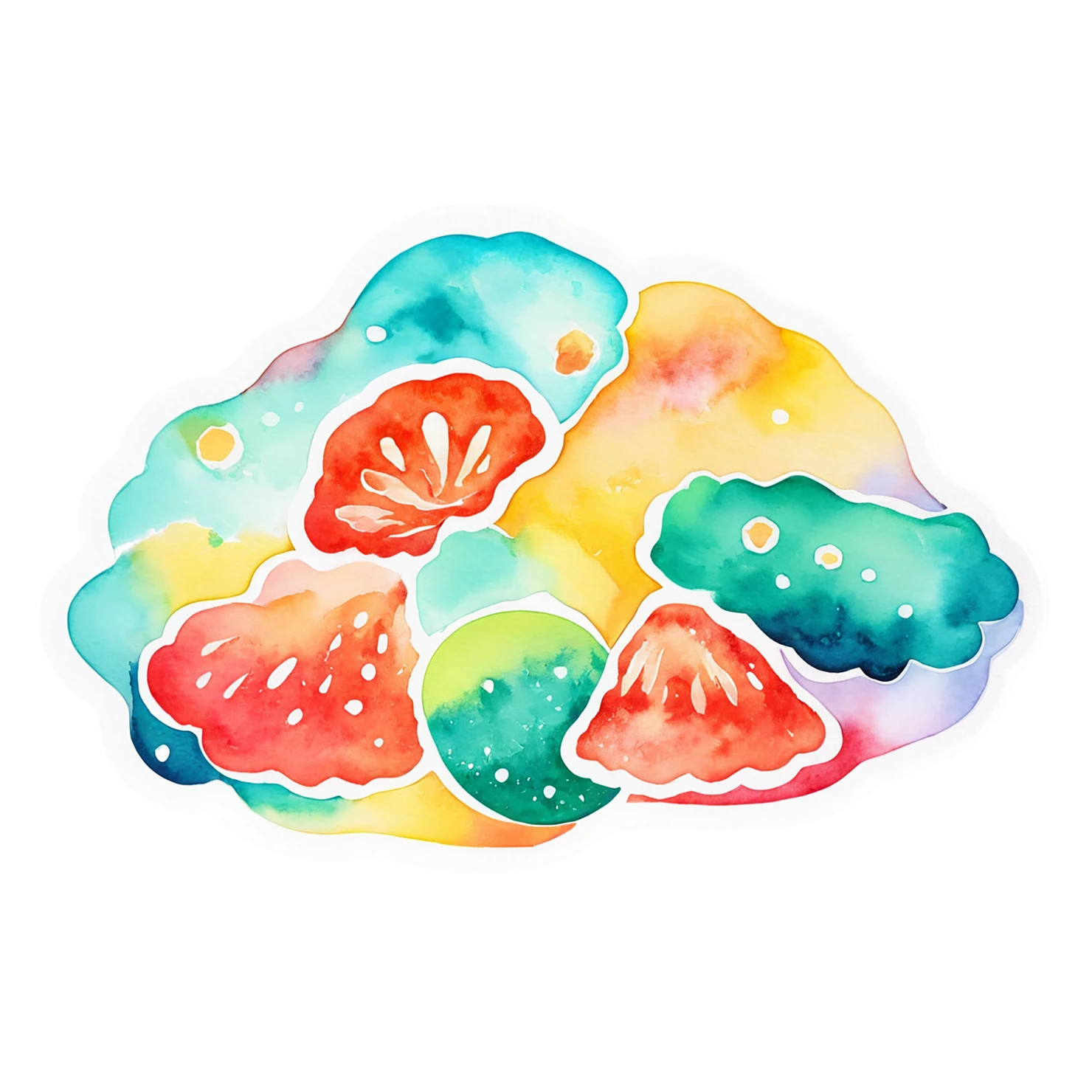Pizza watercolor sticker isolated on transparent background #21024