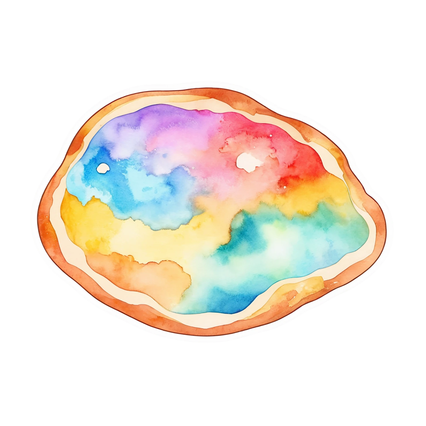 Pizza watercolor sticker isolated on transparent background #21025