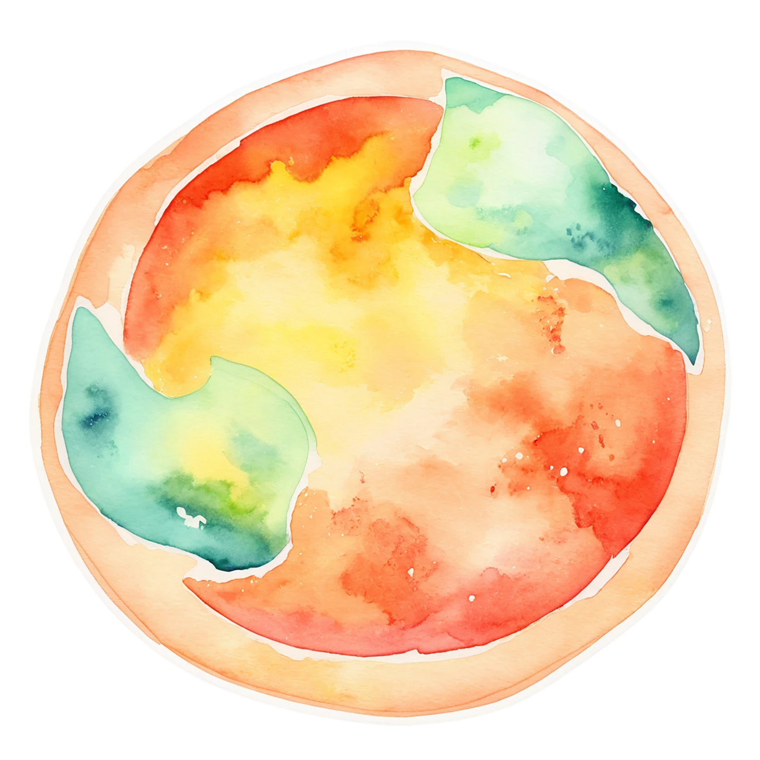 Pizza watercolor sticker isolated on transparent background #21027