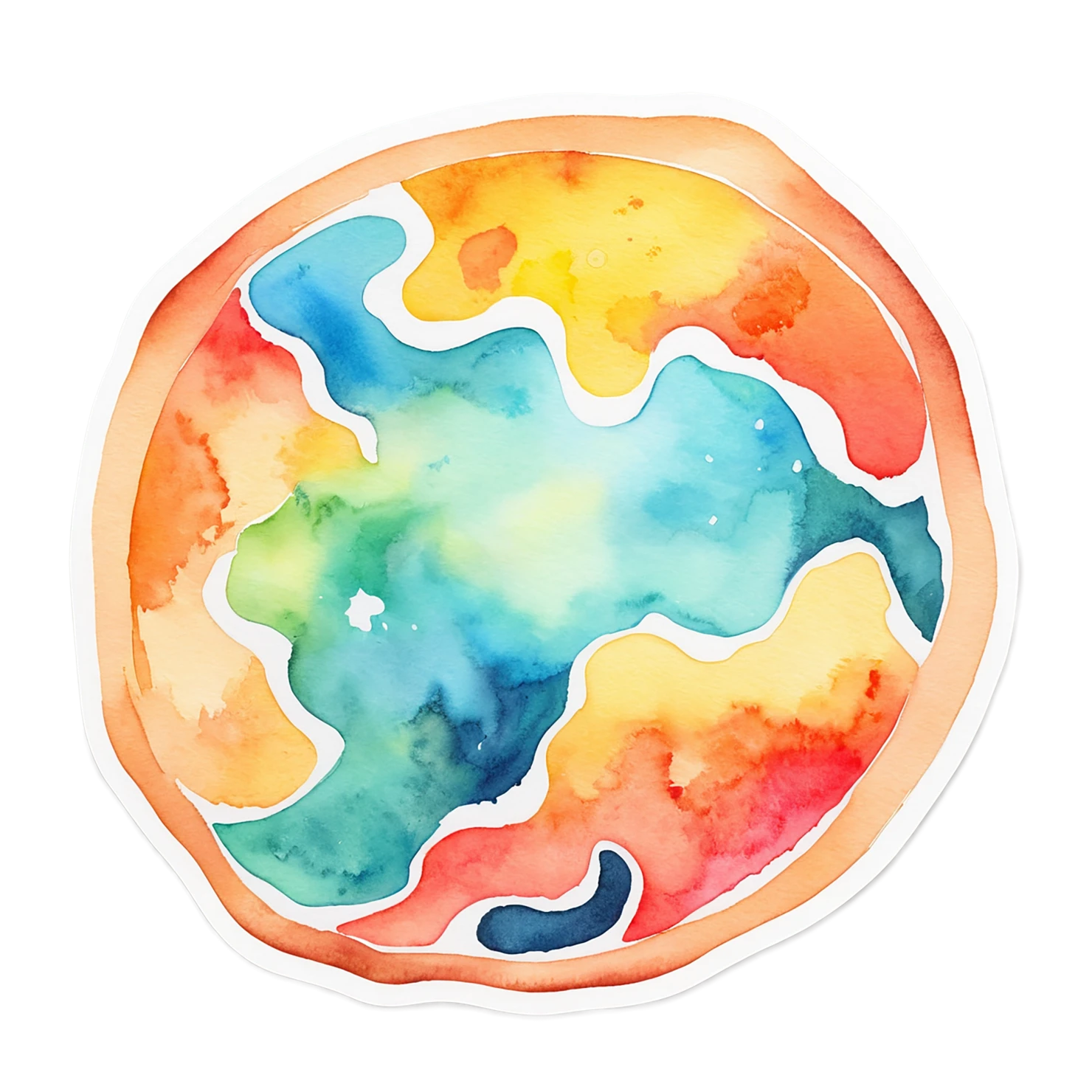 Pizza watercolor sticker isolated on transparent background #21038