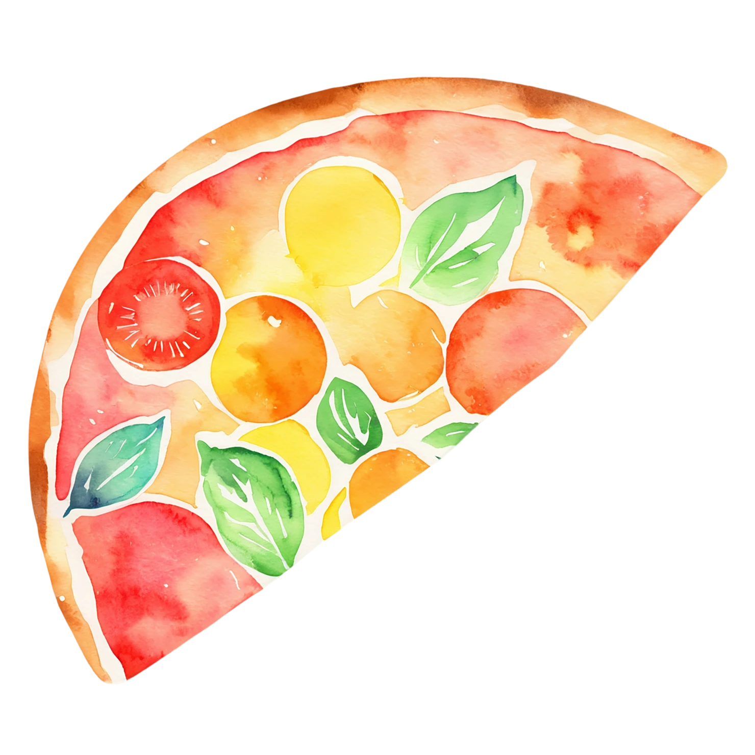 Pizza watercolor sticker isolated on transparent background #21040