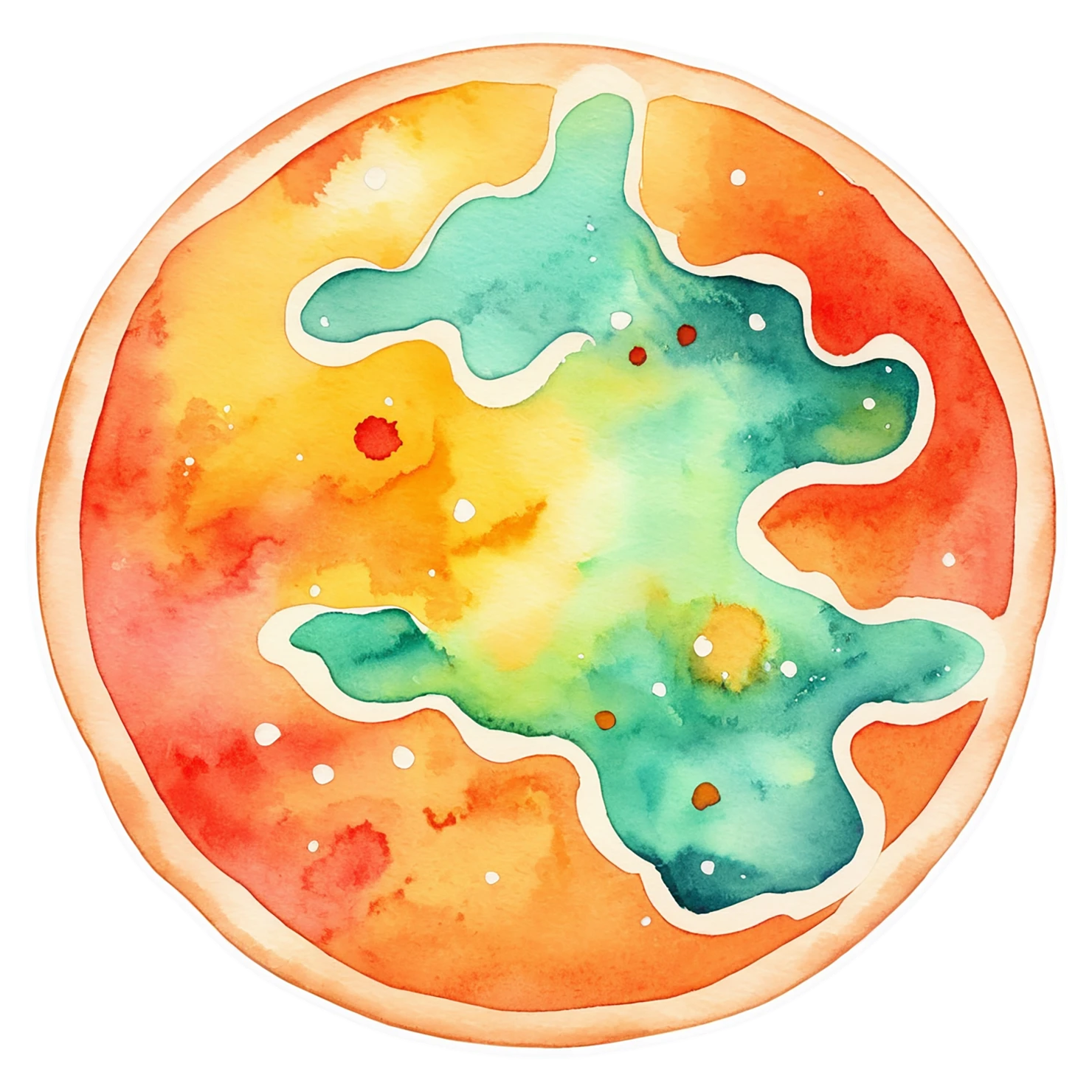 Pizza watercolor sticker isolated on transparent background #21042