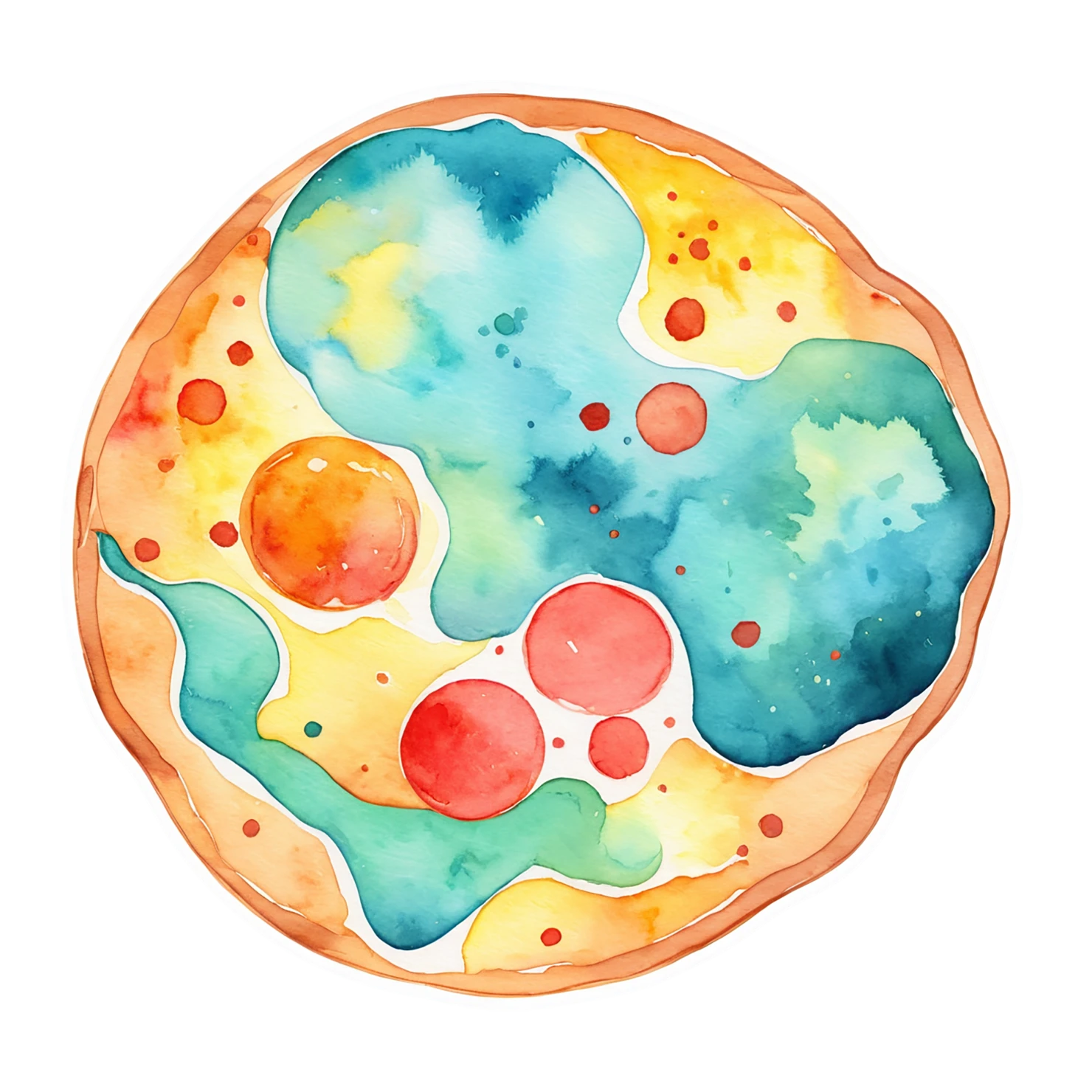 Pizza watercolor sticker isolated on transparent background #21046