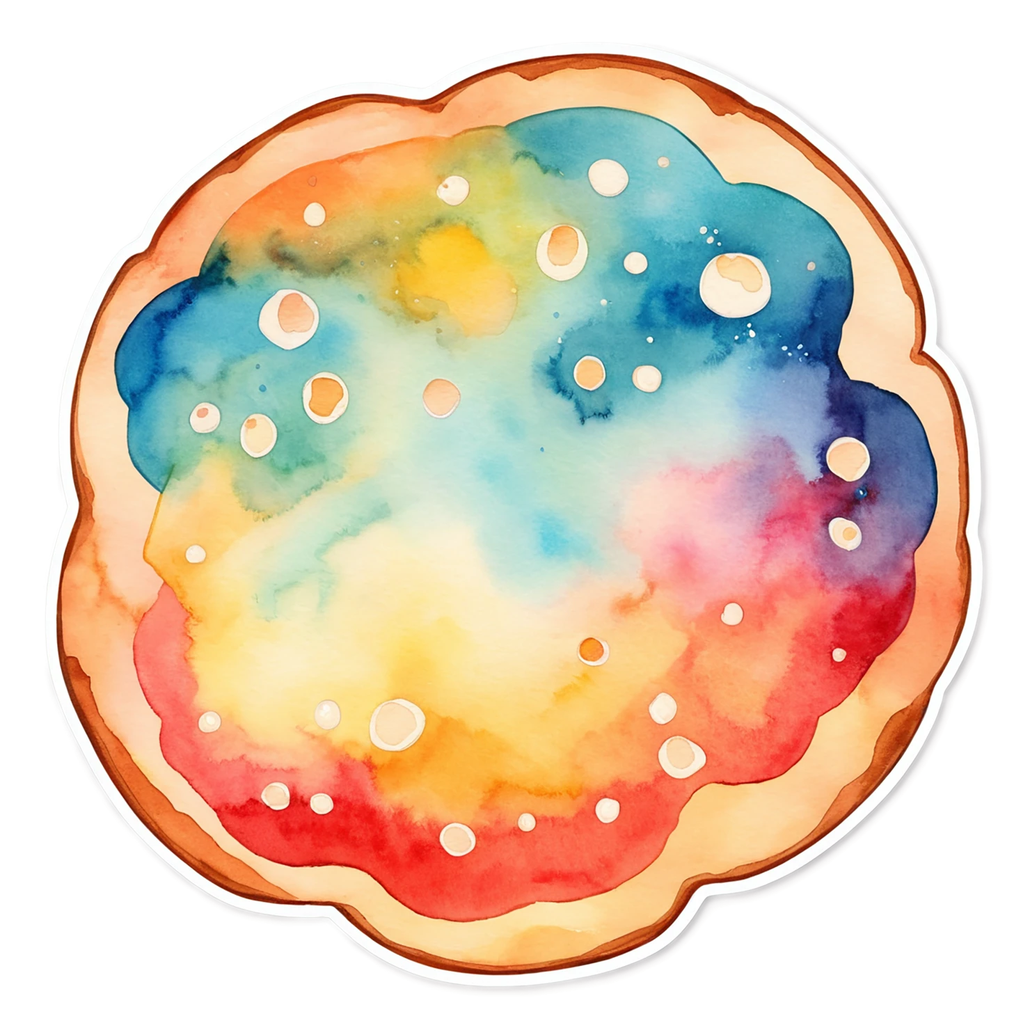 Pizza watercolor sticker isolated on transparent background #21047