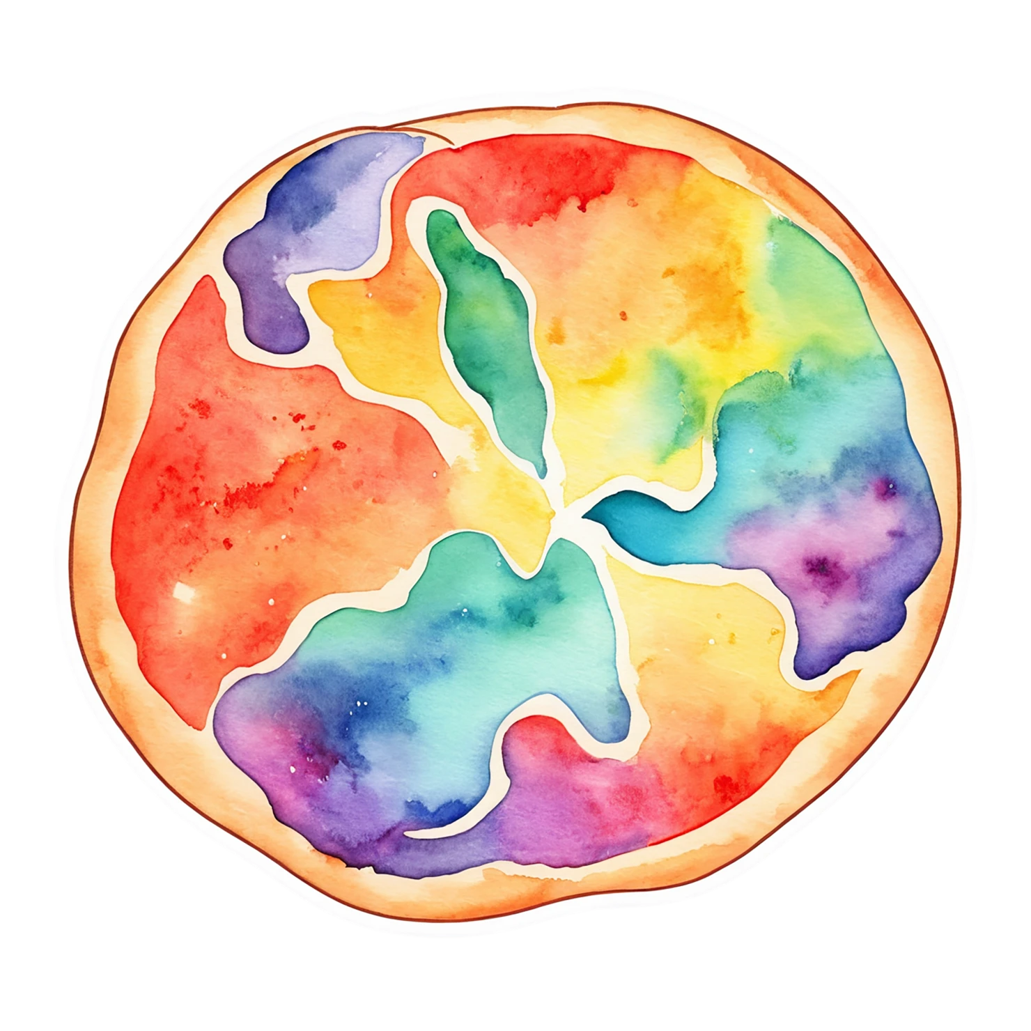 Pizza watercolor sticker isolated on transparent background #21050