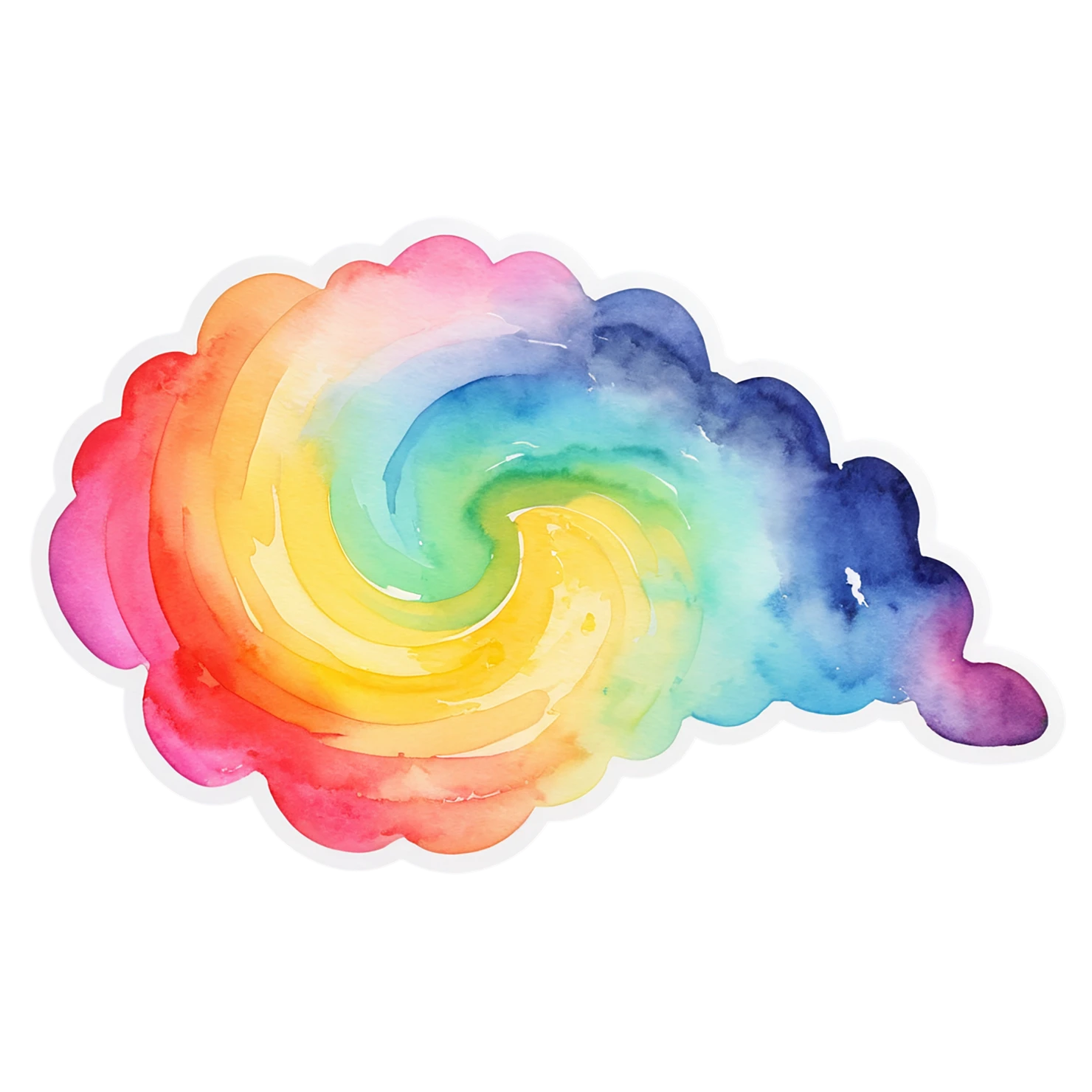 Rainbow watercolor sticker isolated on transparent background #21054