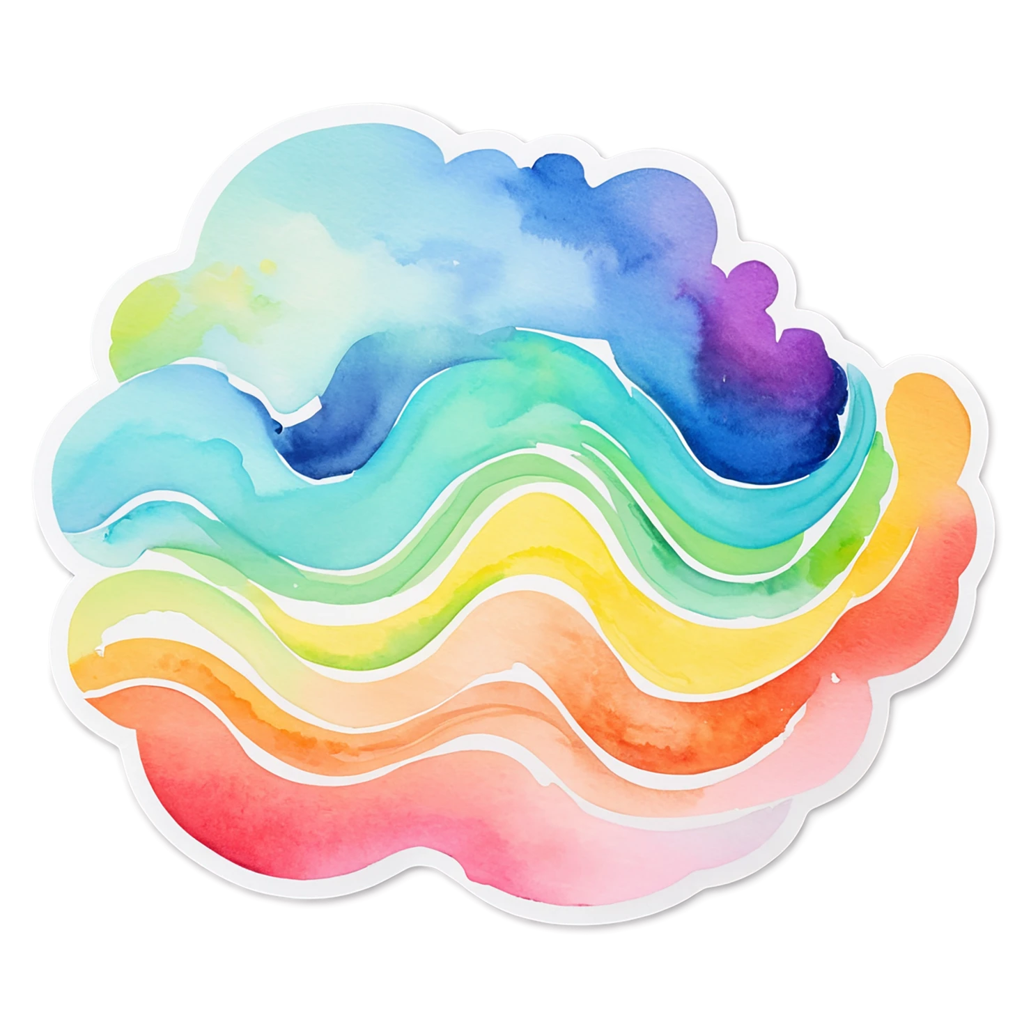 Rainbow watercolor sticker isolated on transparent background #21055