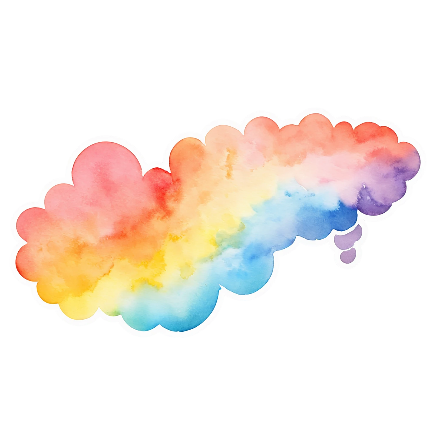 Rainbow watercolor sticker isolated on transparent background #21056