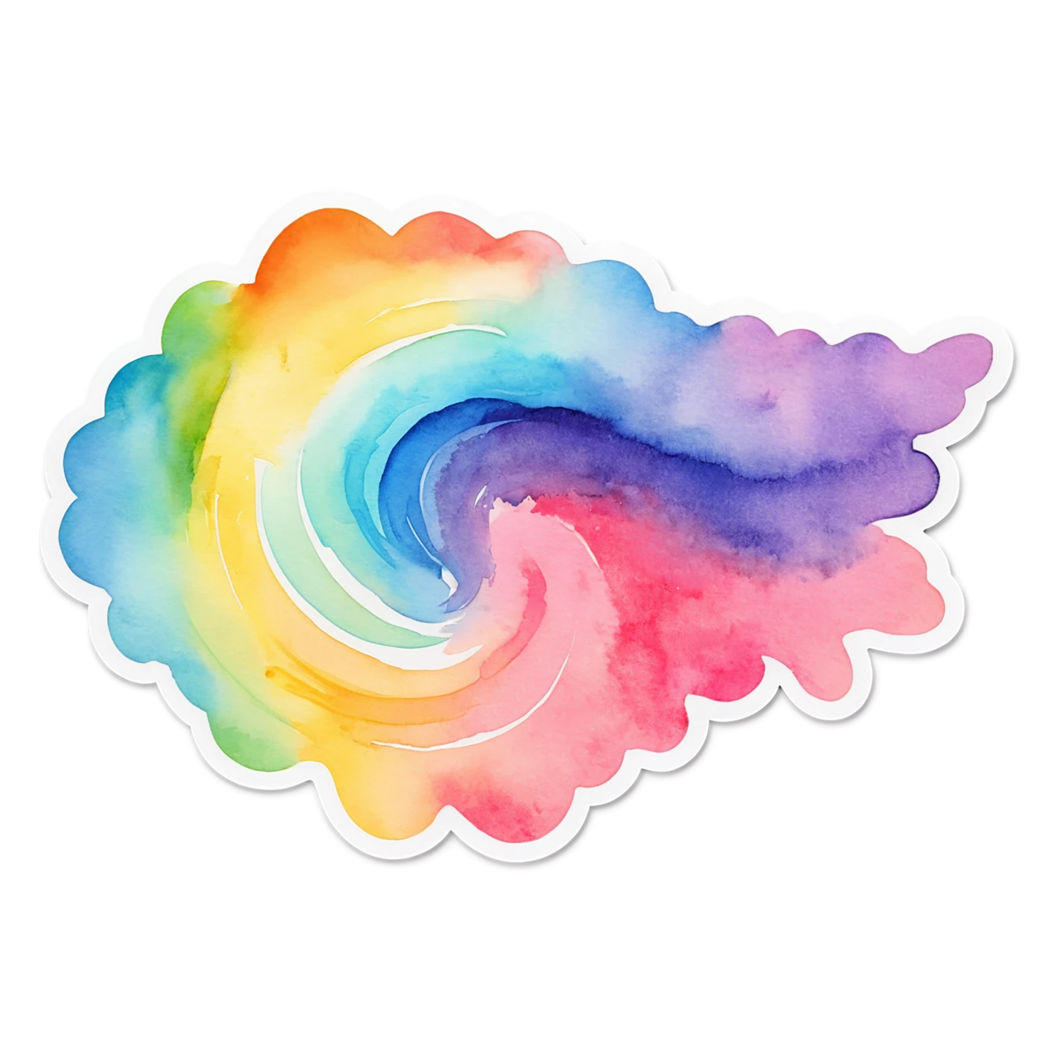 Rainbow watercolor sticker isolated on transparent background #21057