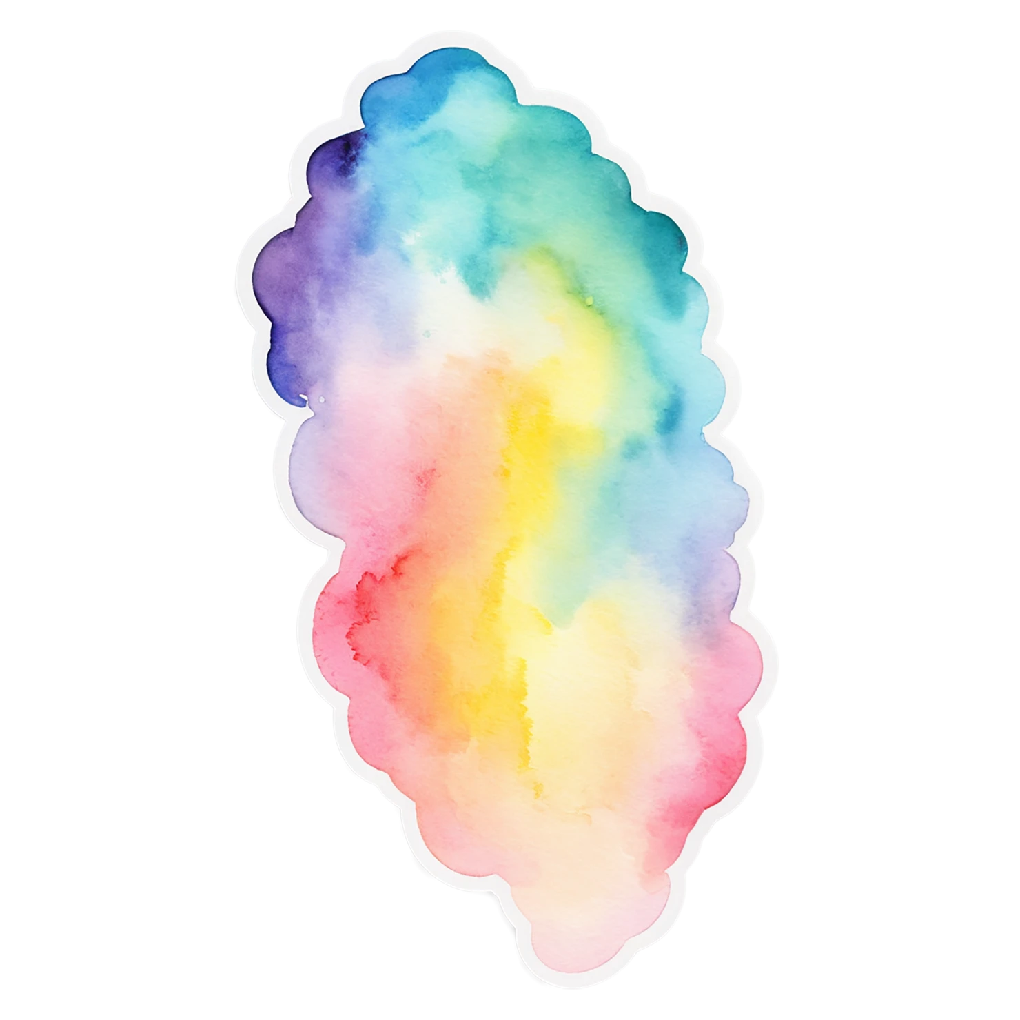 Rainbow watercolor sticker isolated on transparent background #21058