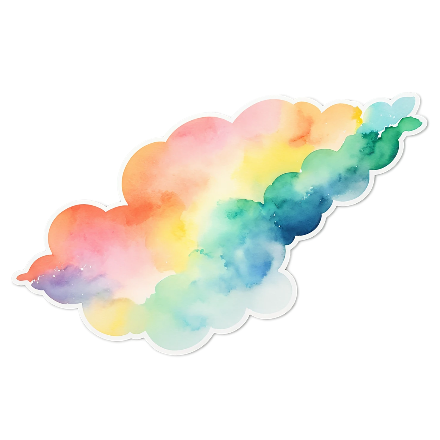 Rainbow watercolor sticker isolated on transparent background #21060