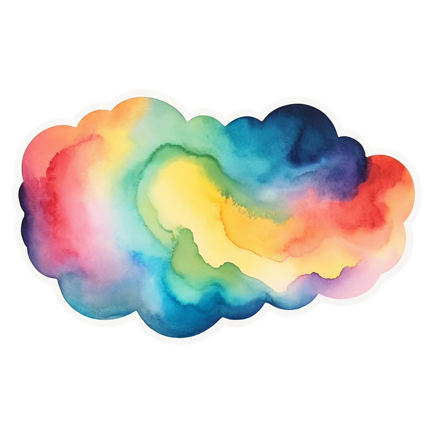 Rainbow watercolor sticker isolated on transparent background #21061