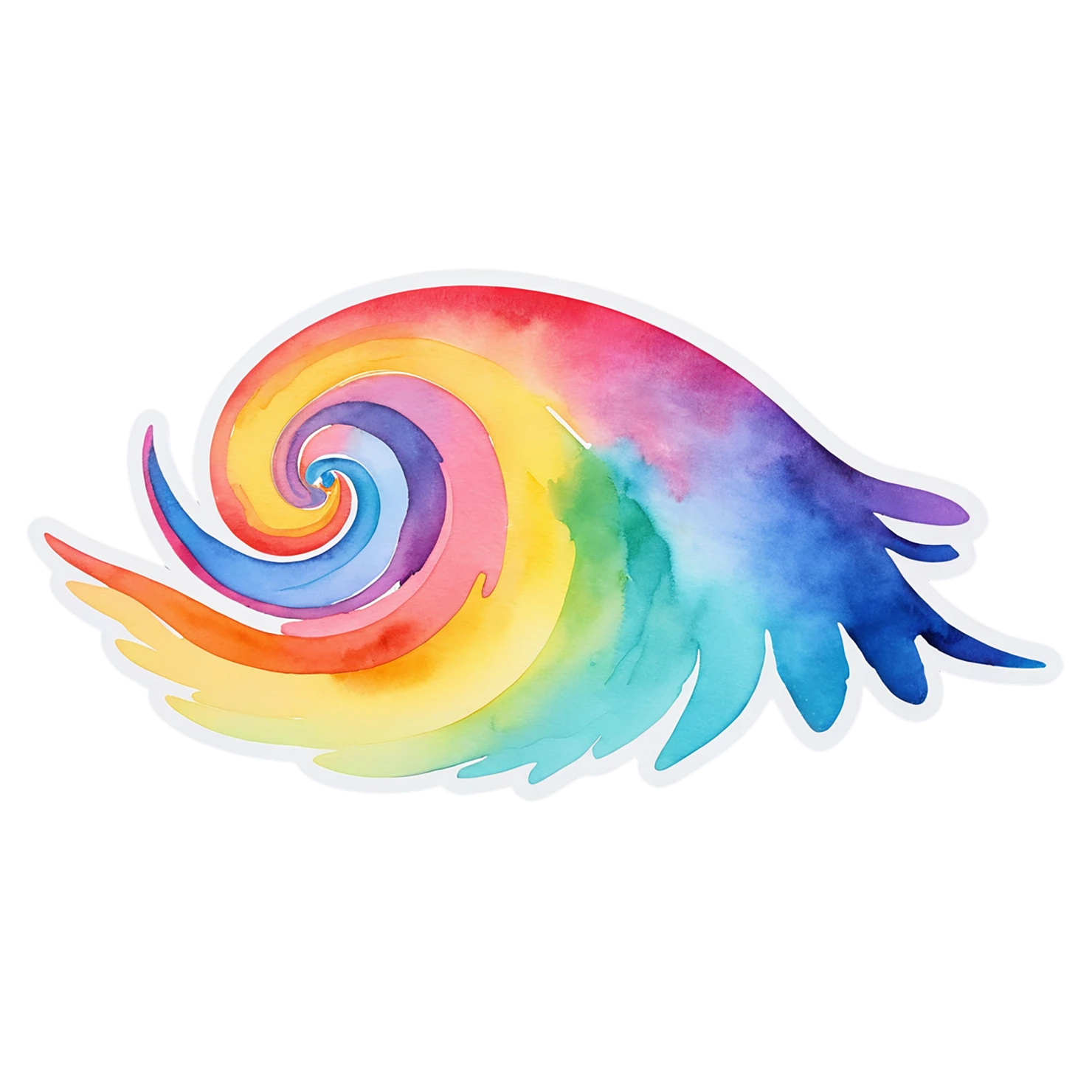 Rainbow watercolor sticker isolated on transparent background #21068