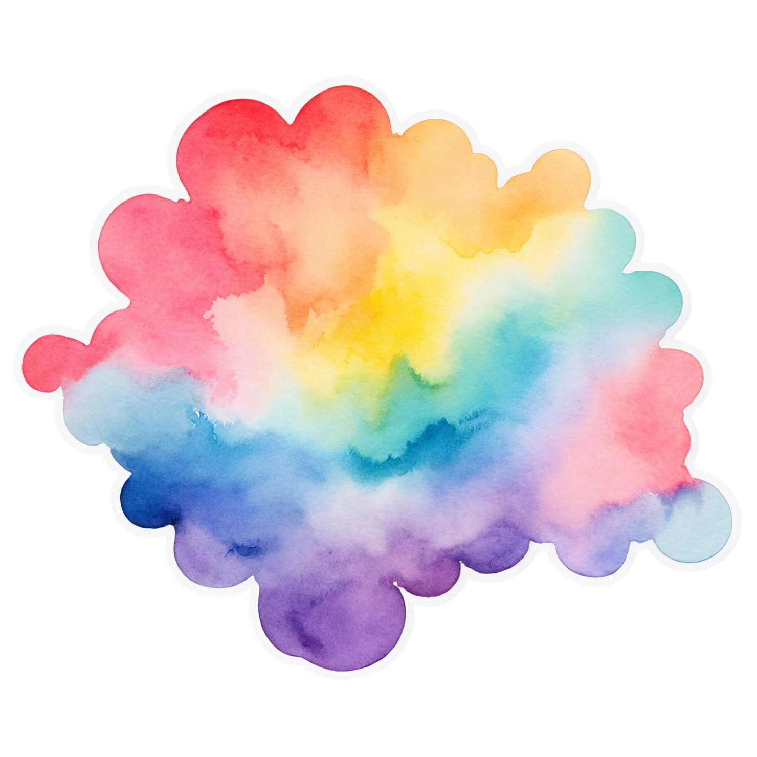 Rainbow watercolor sticker isolated on transparent background #21072