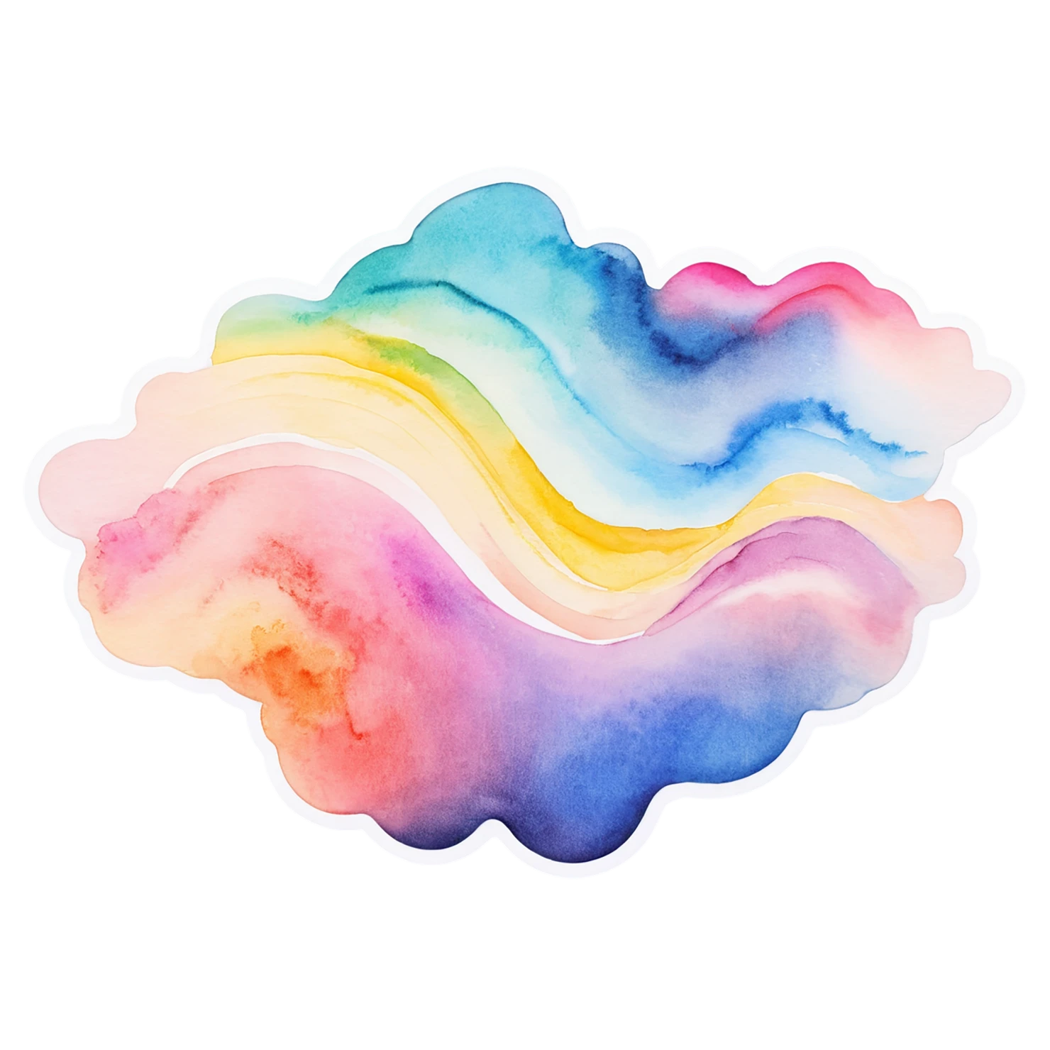 Rainbow watercolor sticker isolated on transparent background #21073