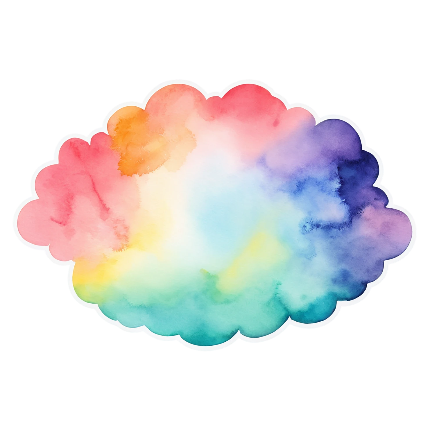 Rainbow watercolor sticker isolated on transparent background #21076