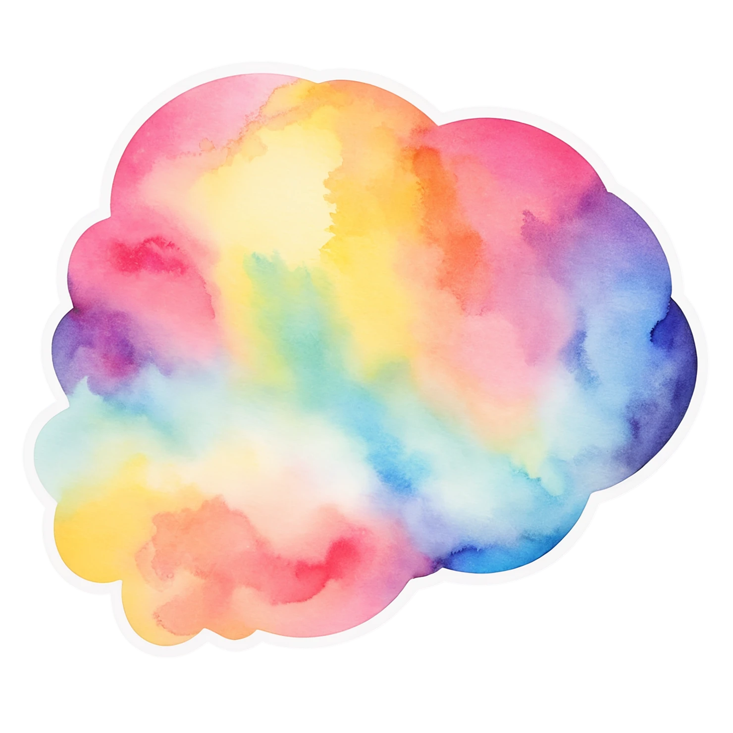 Rainbow watercolor sticker isolated on transparent background #21077