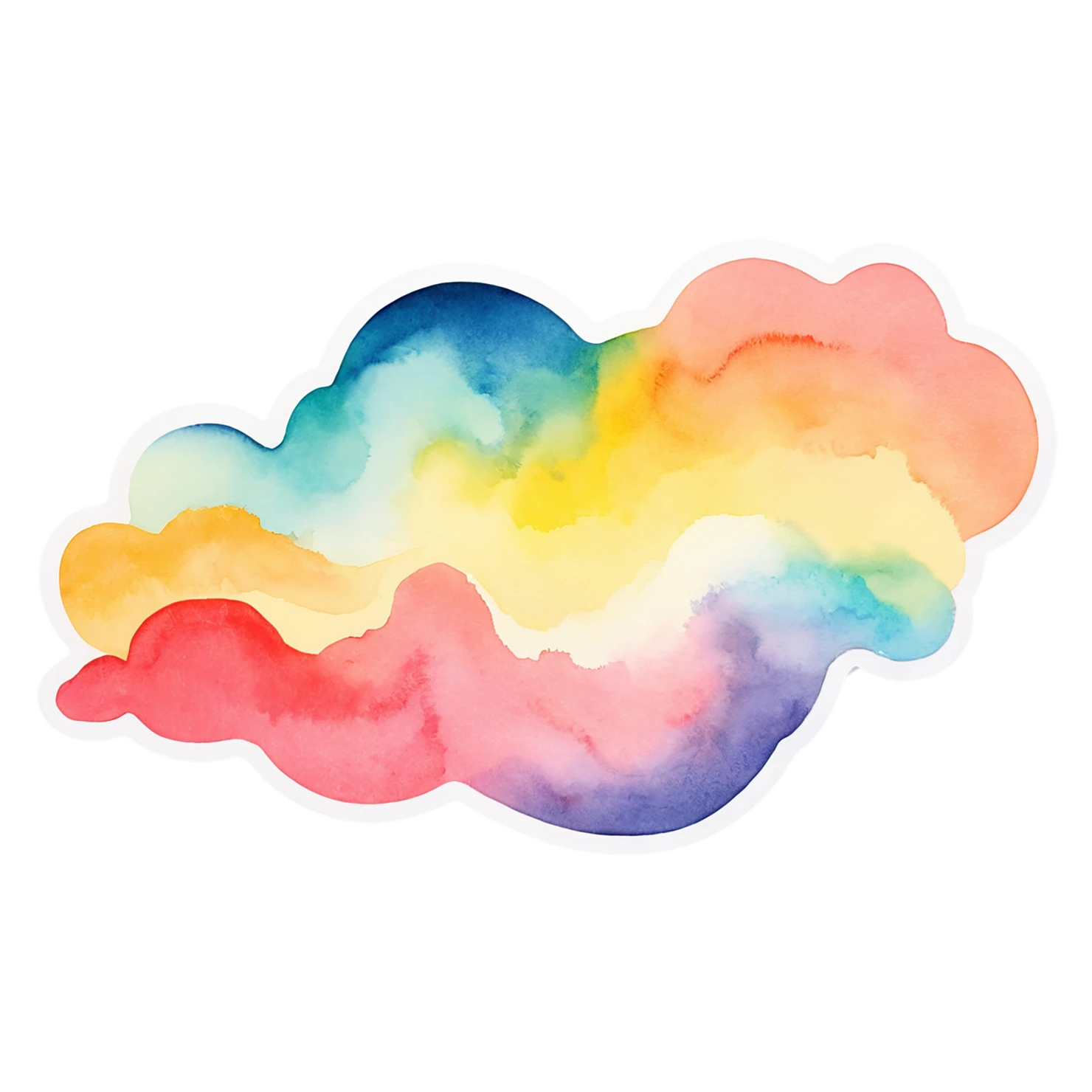 Rainbow watercolor sticker isolated on transparent background #21080