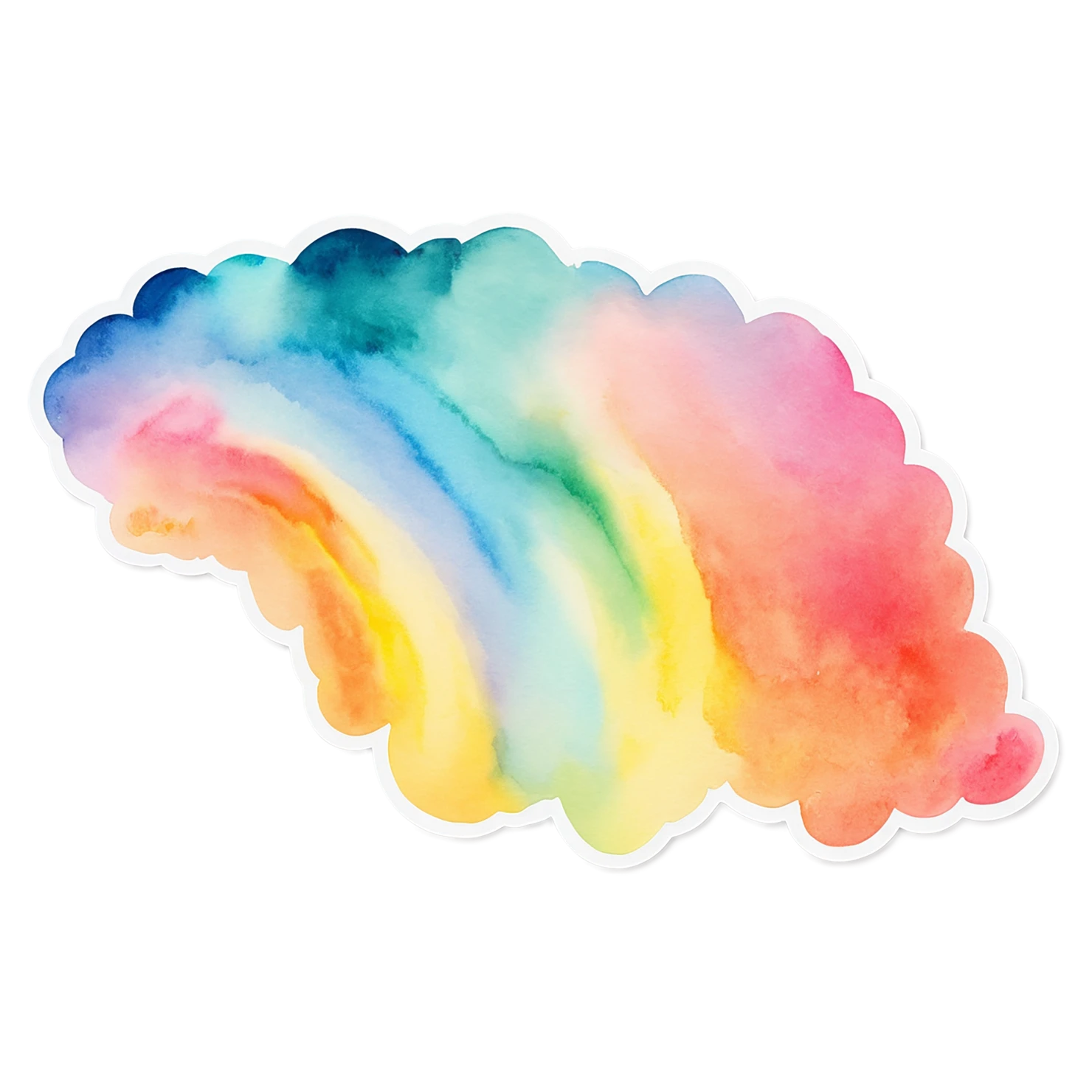 Rainbow watercolor sticker isolated on transparent background #21081