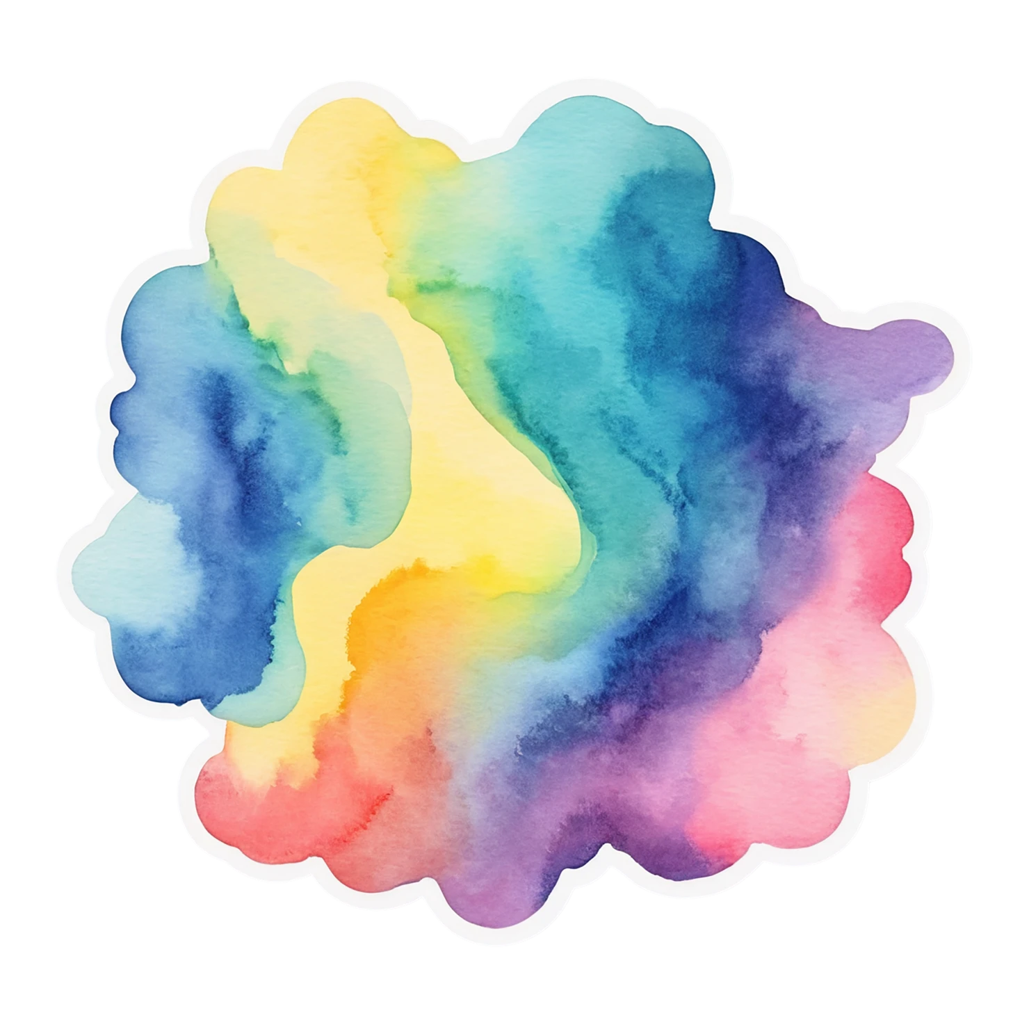 Rainbow watercolor sticker isolated on transparent background #21082