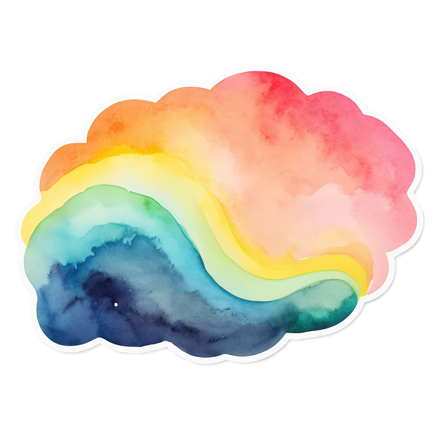 Rainbow watercolor sticker isolated on transparent background #21089