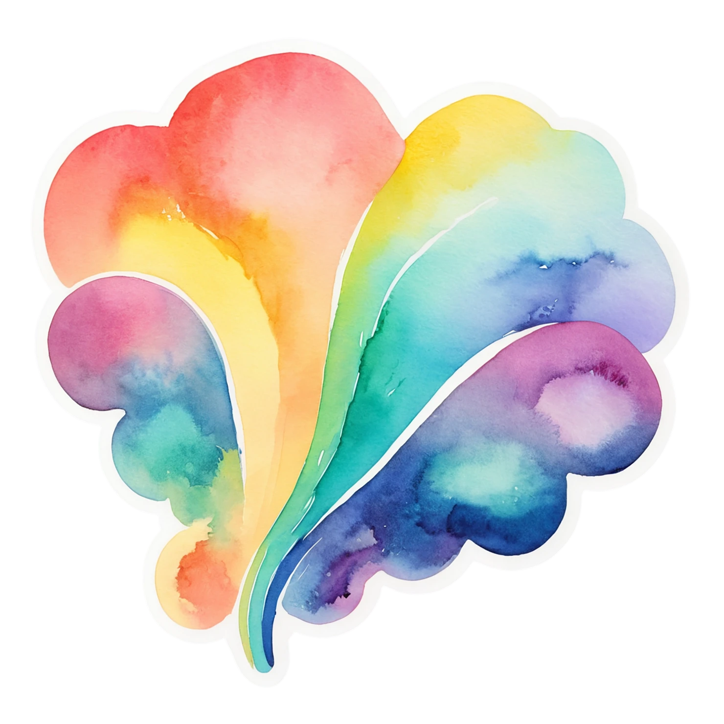 Rainbow watercolor sticker isolated on transparent background #21091