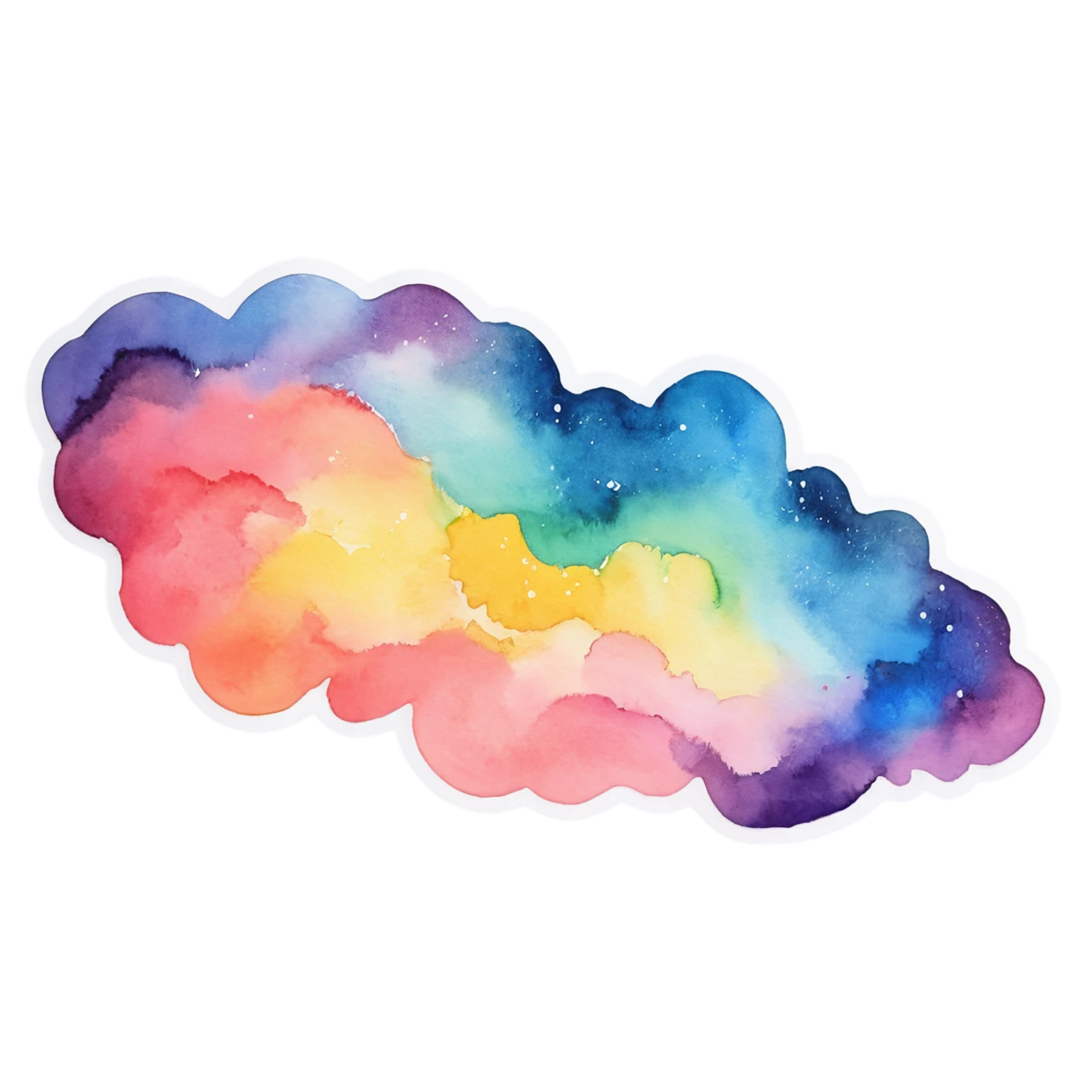 Rainbow watercolor sticker isolated on transparent background #21092
