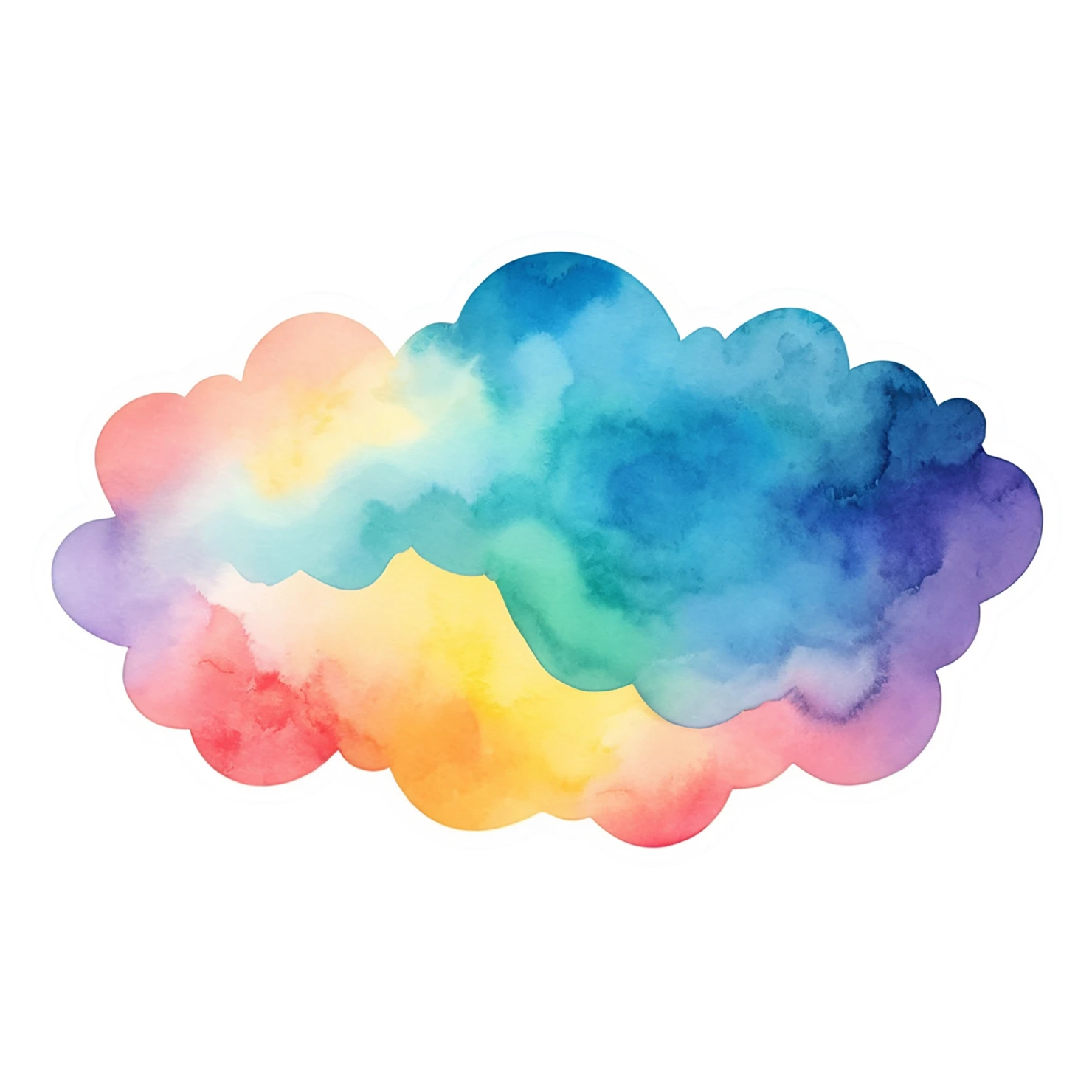 Rainbow watercolor sticker isolated on transparent background #21094