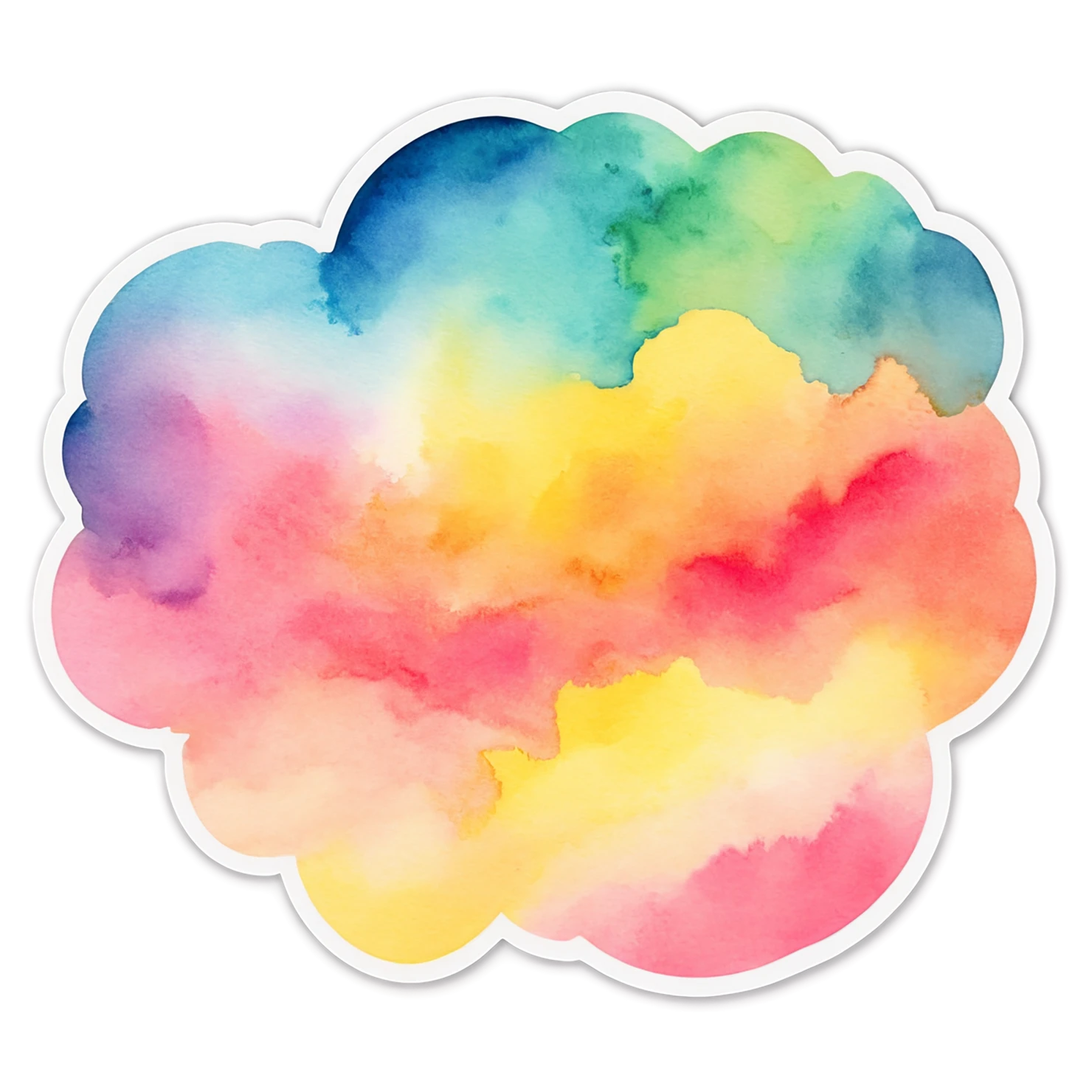 Rainbow watercolor sticker isolated on transparent background #21095