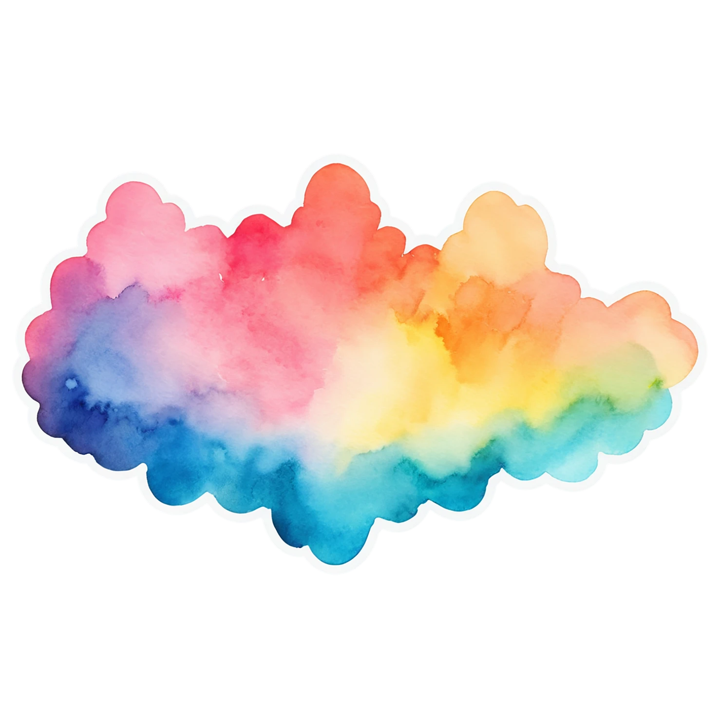 Rainbow watercolor sticker isolated on transparent background #21096