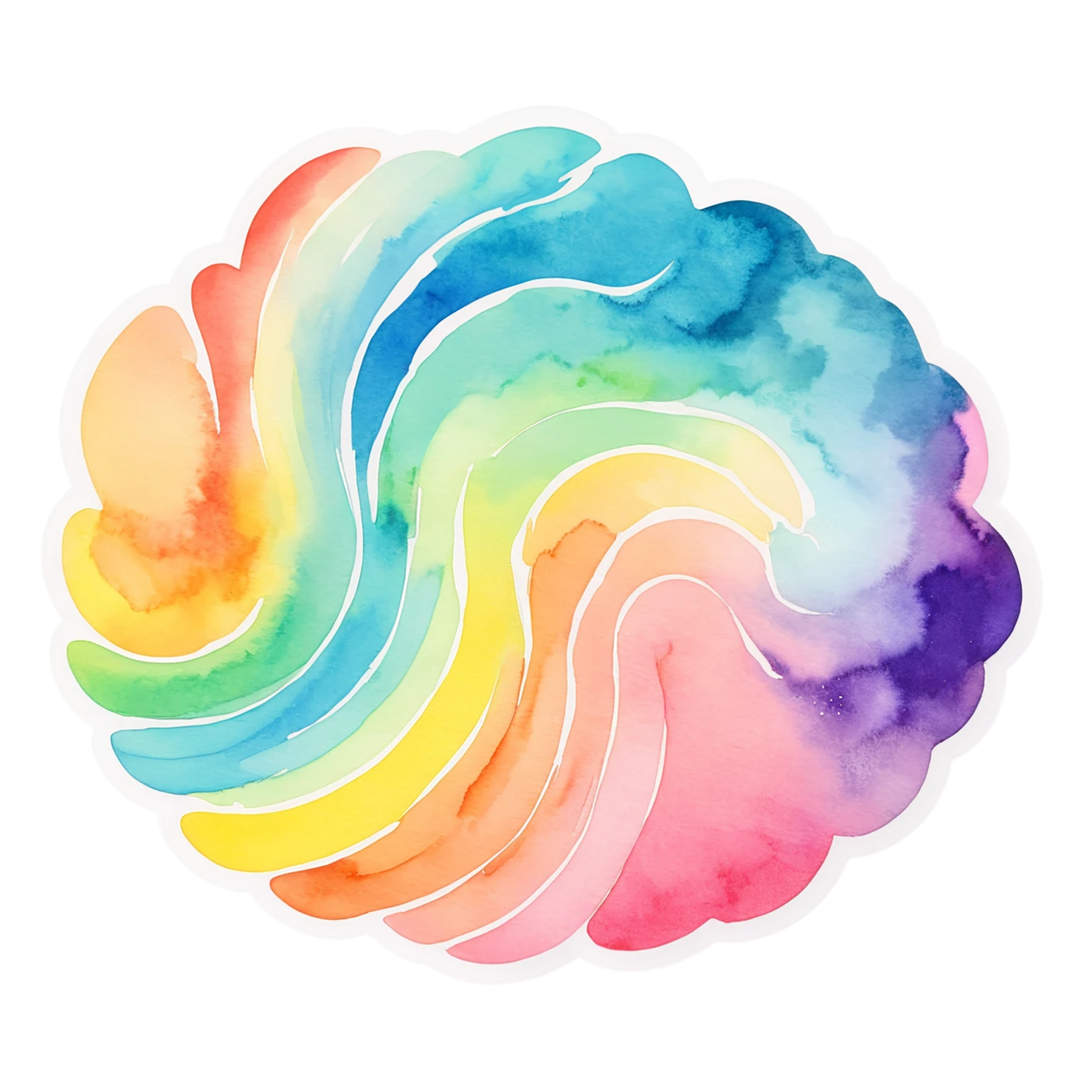 Rainbow watercolor sticker isolated on transparent background #21097