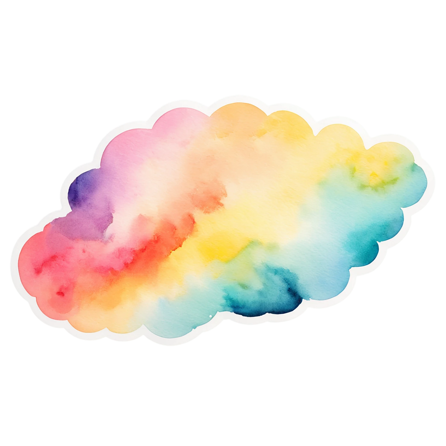 Rainbow watercolor sticker isolated on transparent background #21099