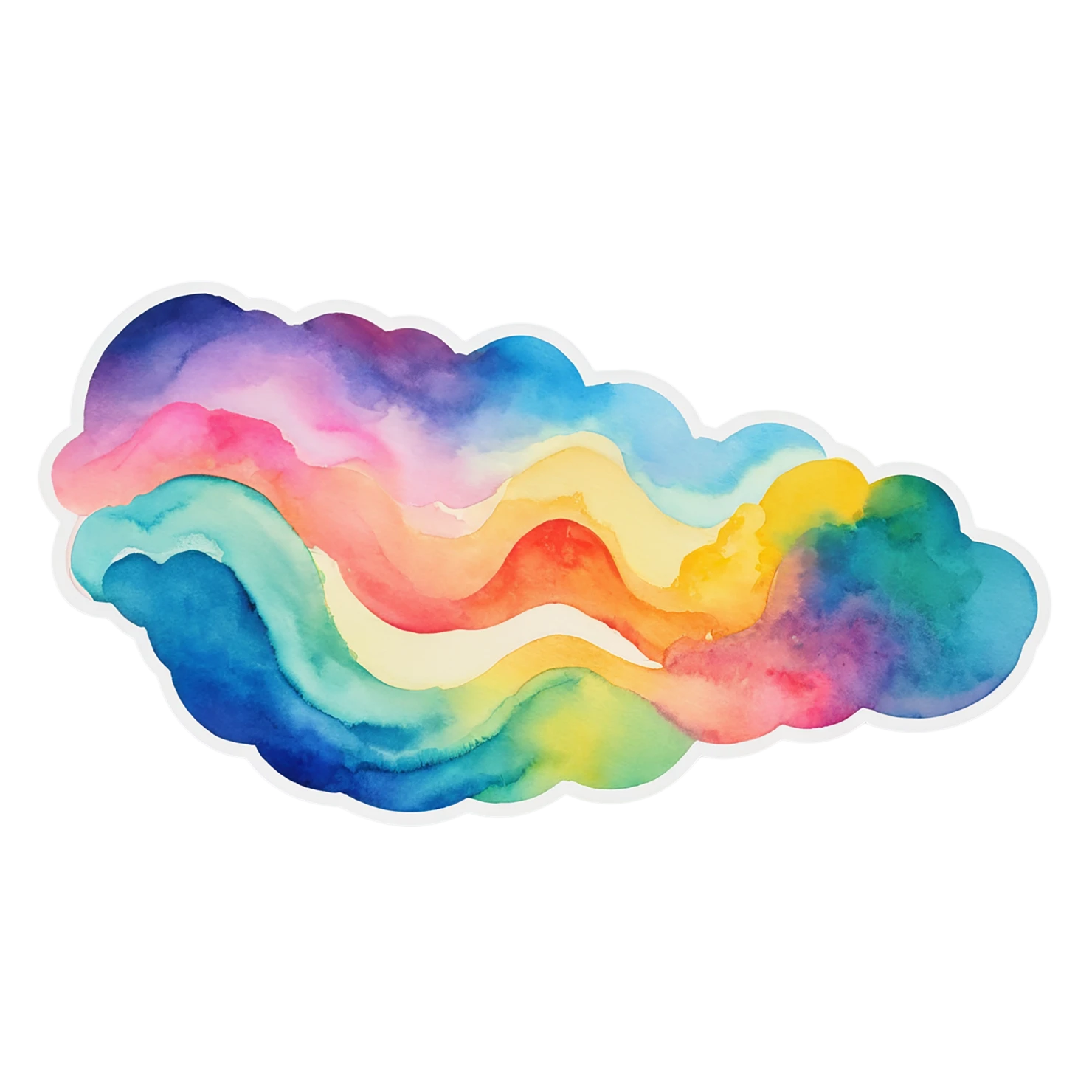 Rainbow watercolor sticker isolated on transparent background #21100
