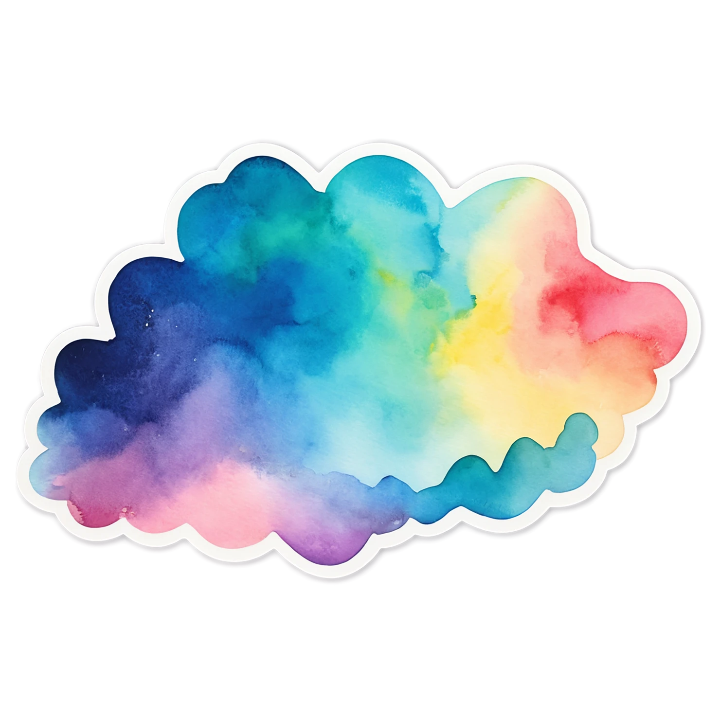 Rainbow watercolor sticker isolated on transparent background #21102