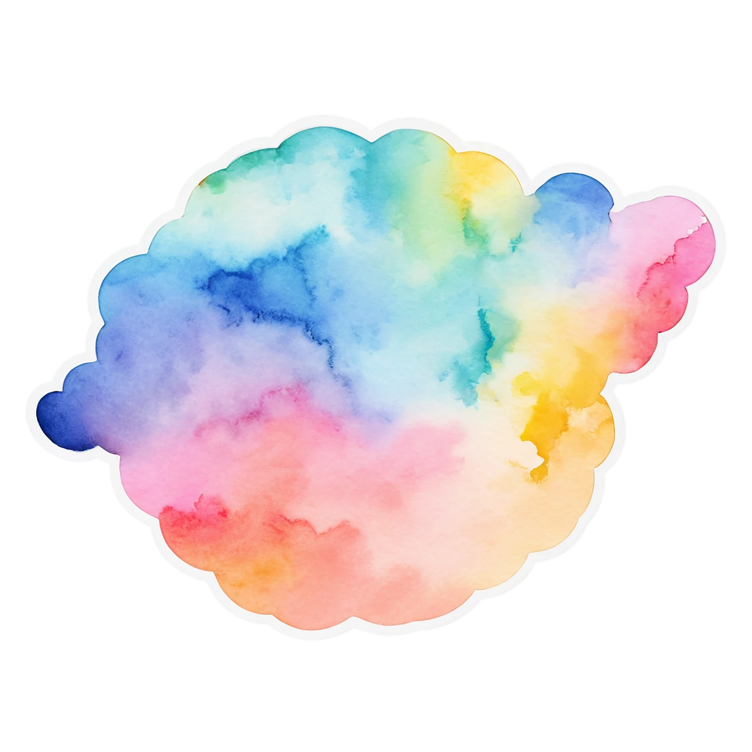 Rainbow watercolor sticker isolated on transparent background #21103