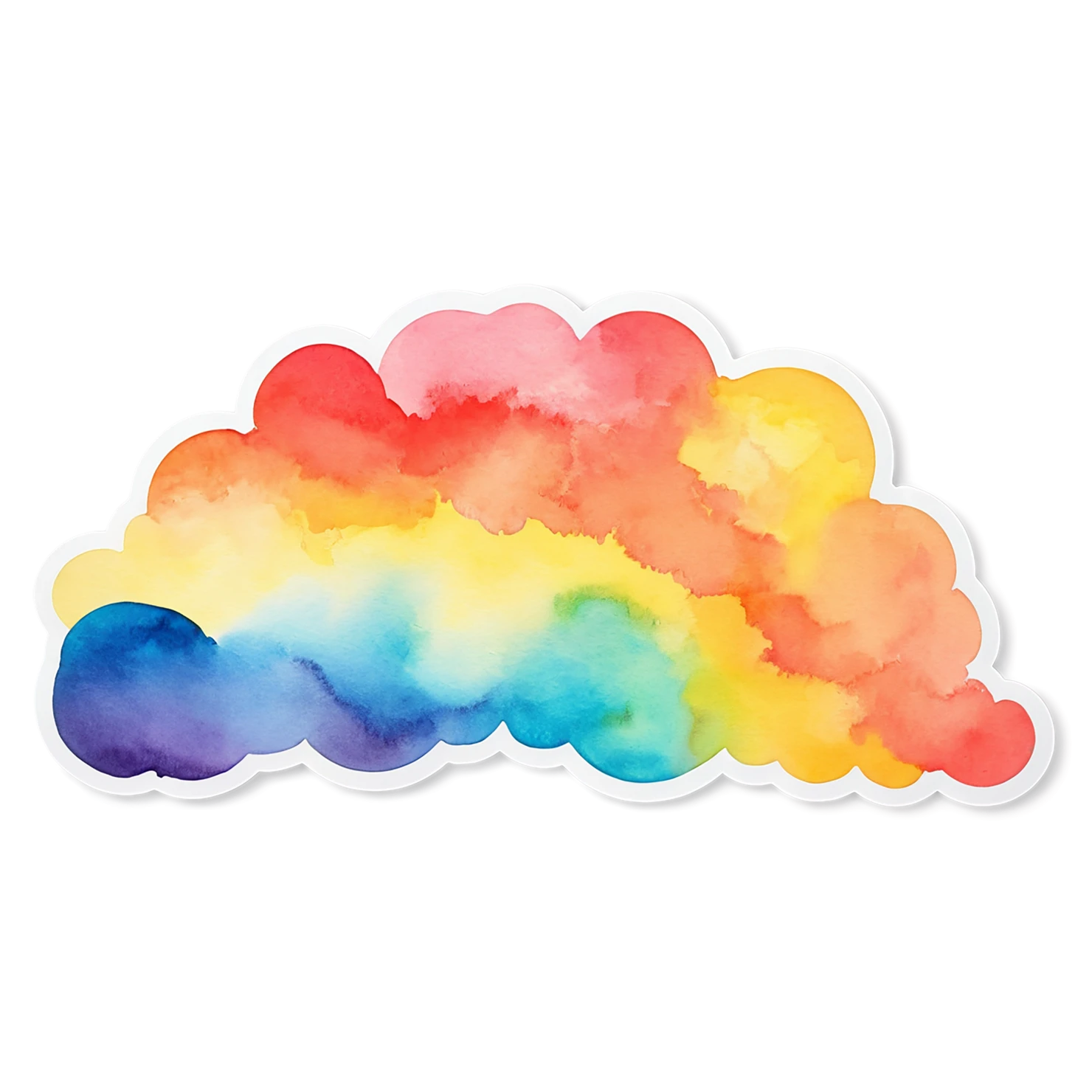 Rainbow watercolor sticker isolated on transparent background #21105