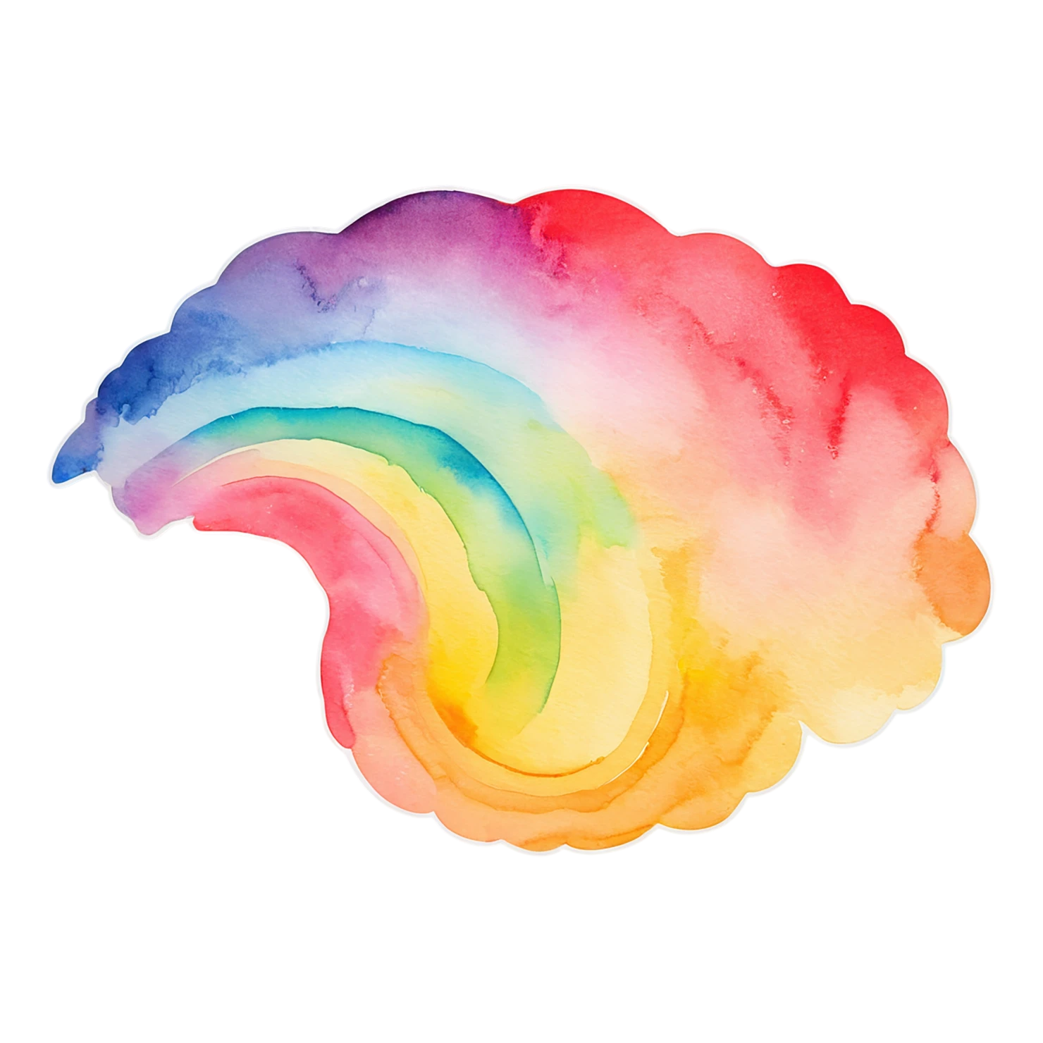 Rainbow watercolor sticker isolated on transparent background #21106